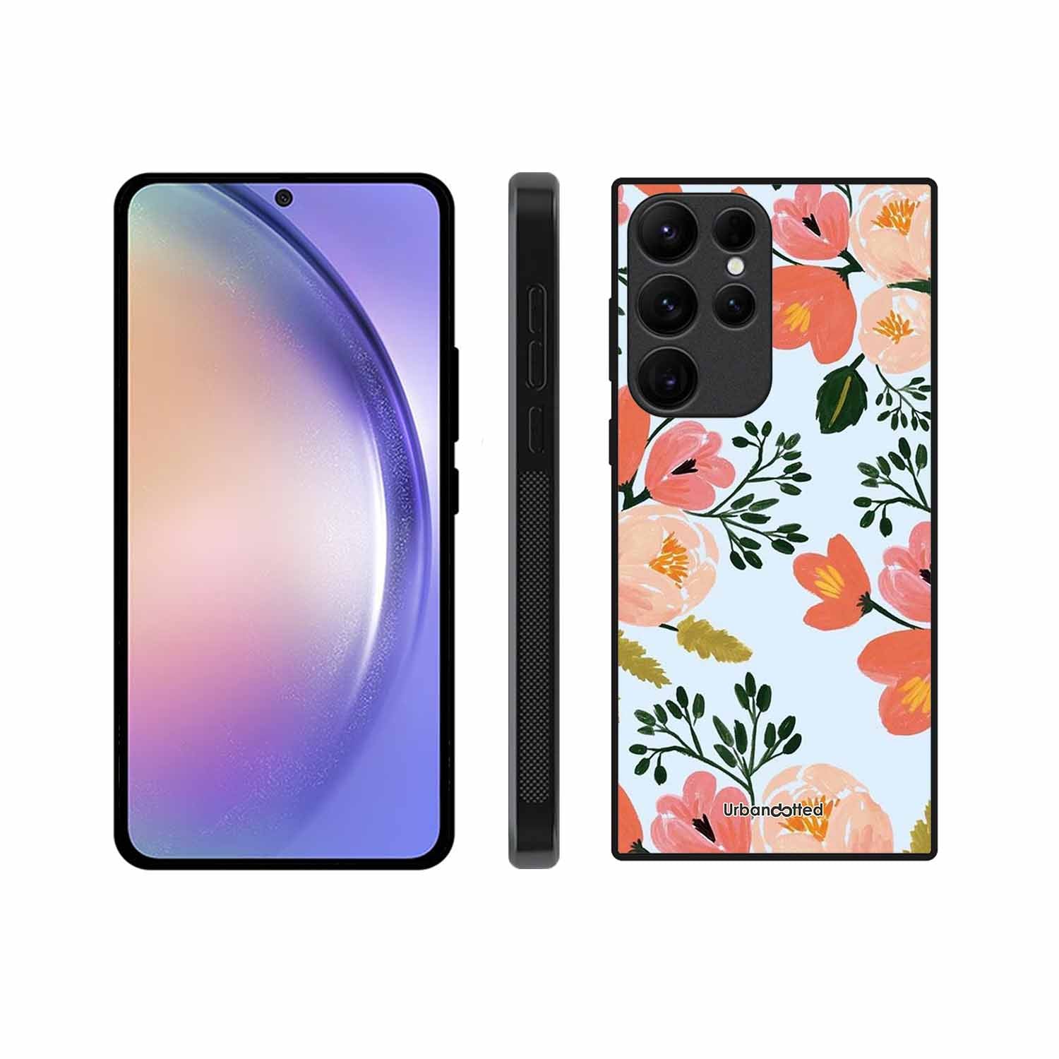 Painted Floral Bouque Glass Case For Samsung S25 Ultra