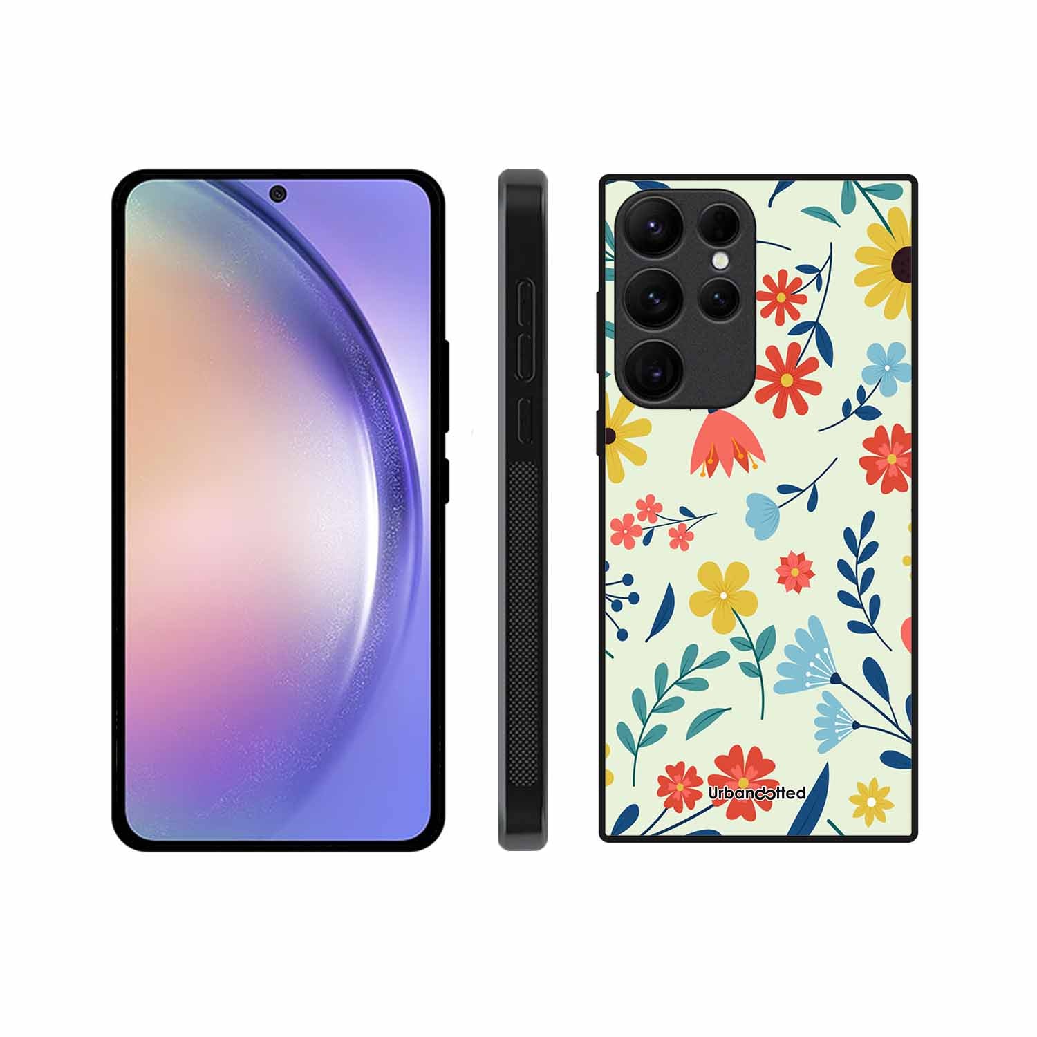 Colorful Wildflower Meadow Glass Case For Samsung S25 Ultra