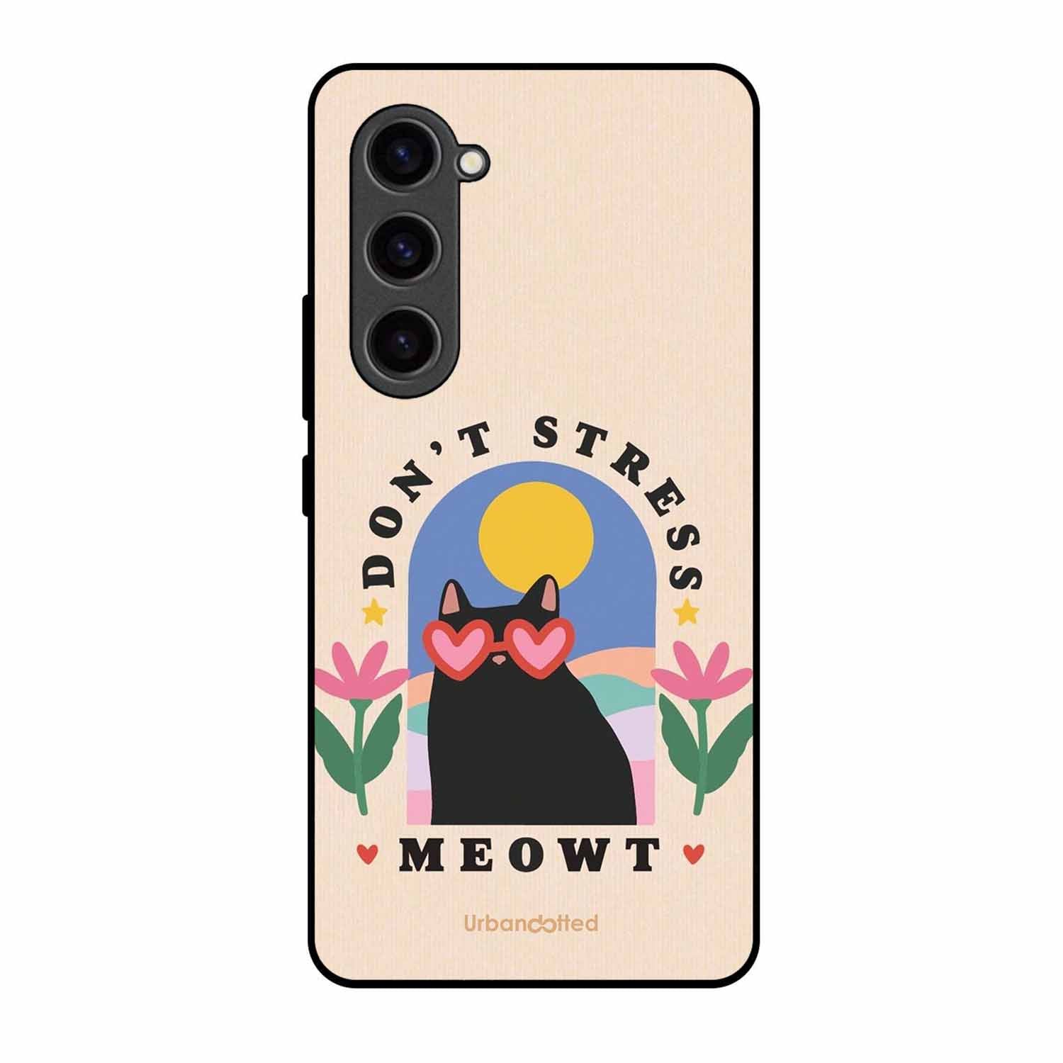 Don't Stress Meowt Glass Case For Samsung S23 Plus 5G