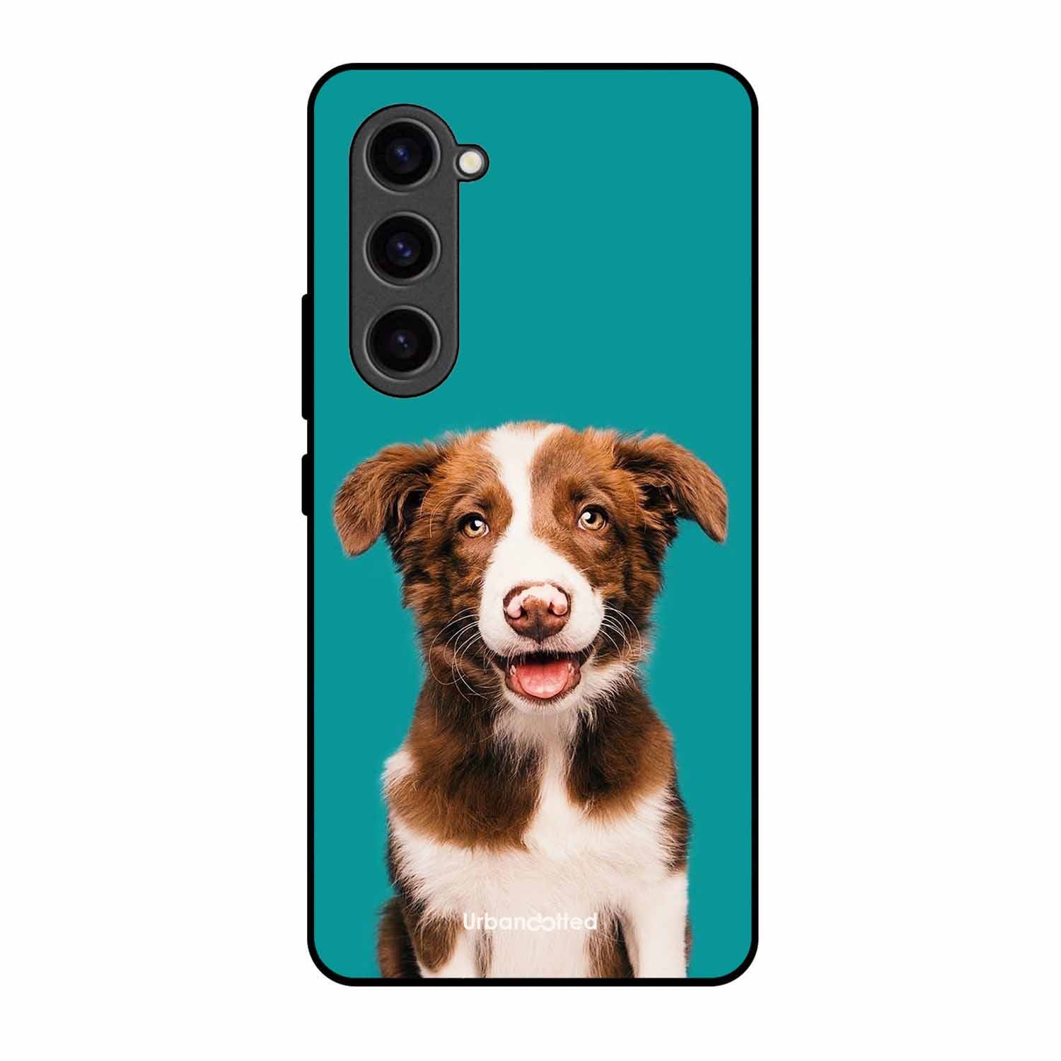 Smiling Dog Portrait Glass Case For Samsung S23 Plus 5G
