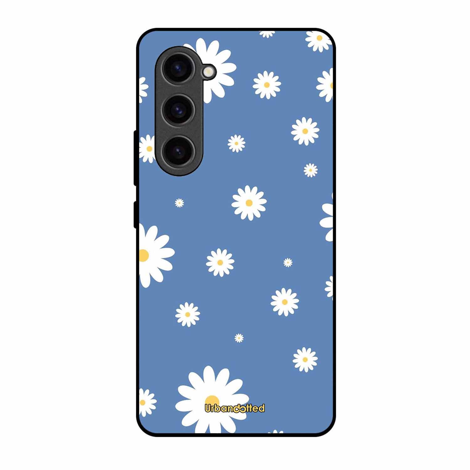 Blue Daisy Meadow Glass Case For Samsung S23 Plus 5G