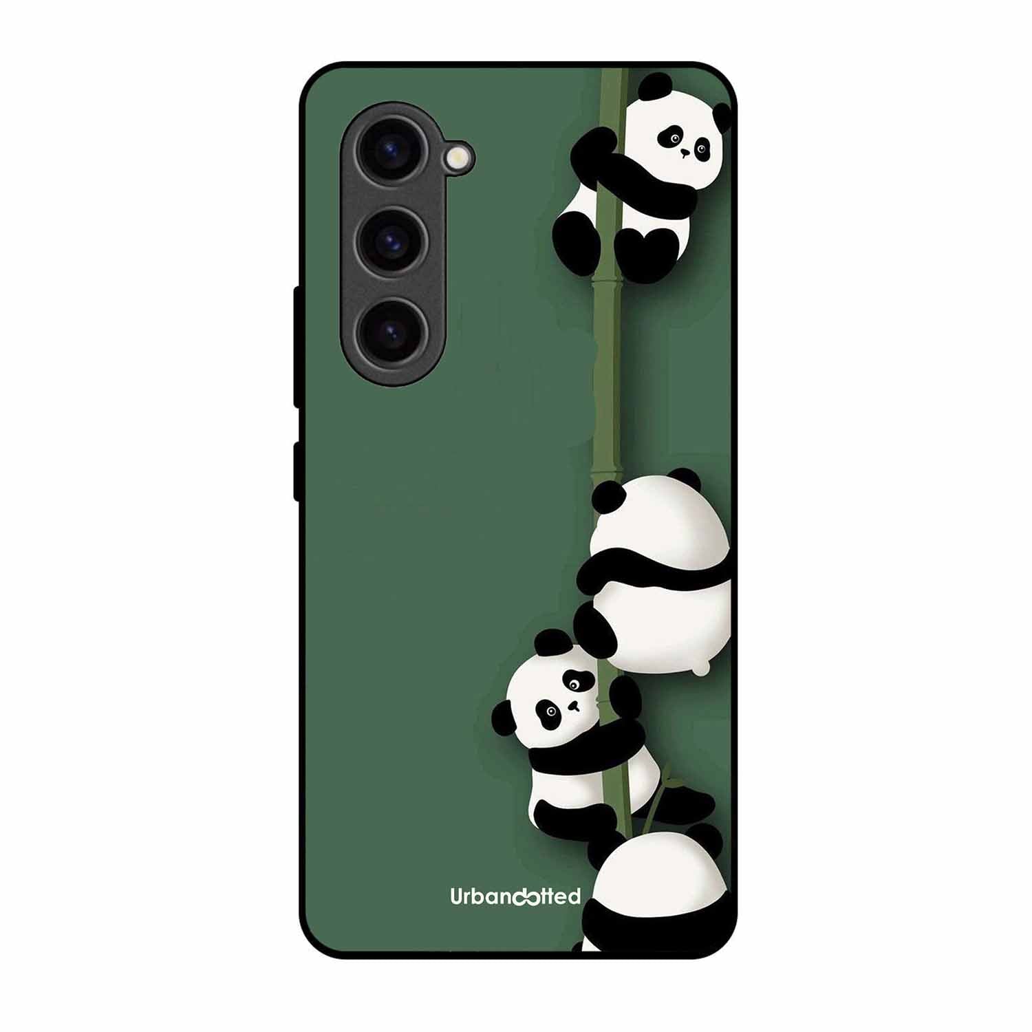 Climbing Pandas Glass Case For Samsung S23 Plus 5G