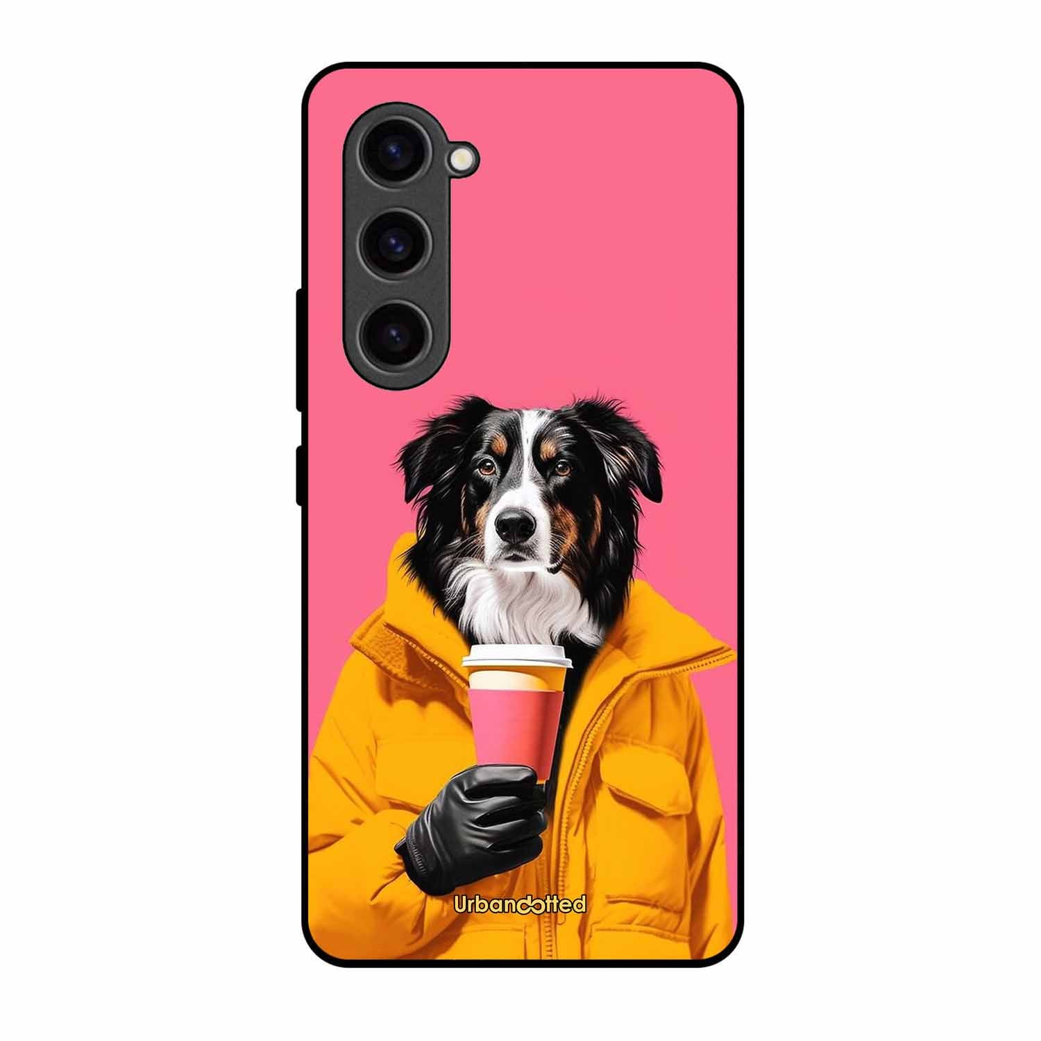Trendy Dog with Drink Glass Case For Samsung S23 5G
