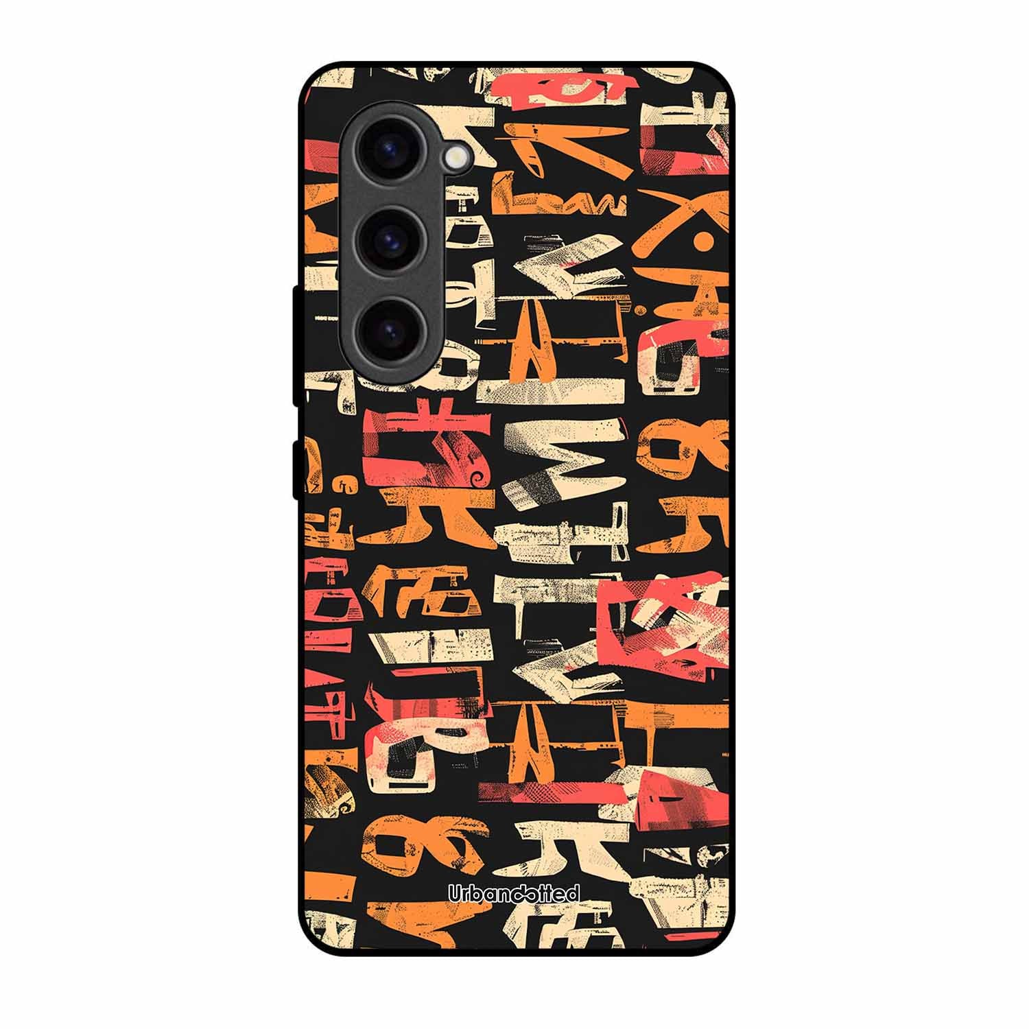Mixed Typography Design Glass Case For Samsung S23 5G