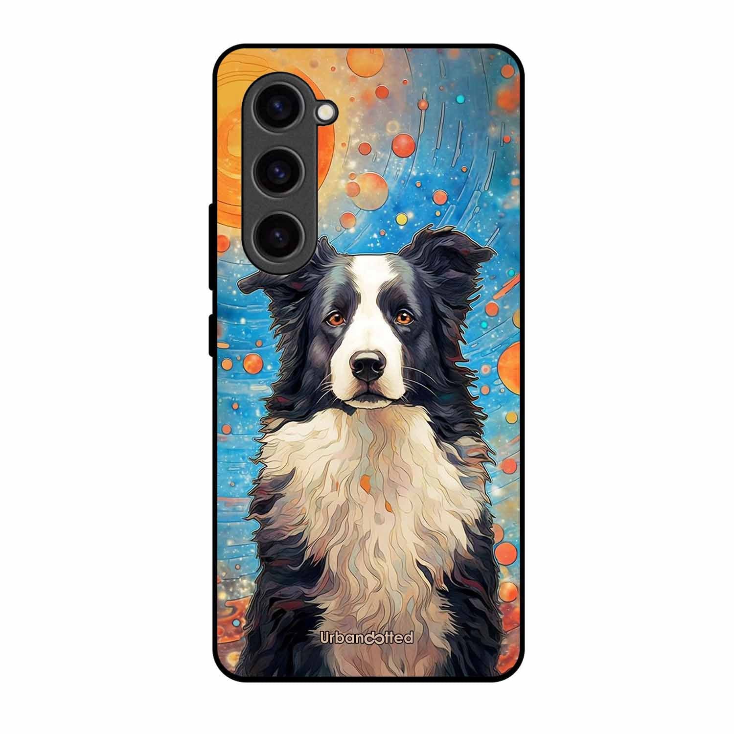 Artistic Dog Illustration Glass Case For Samsung S23 5G