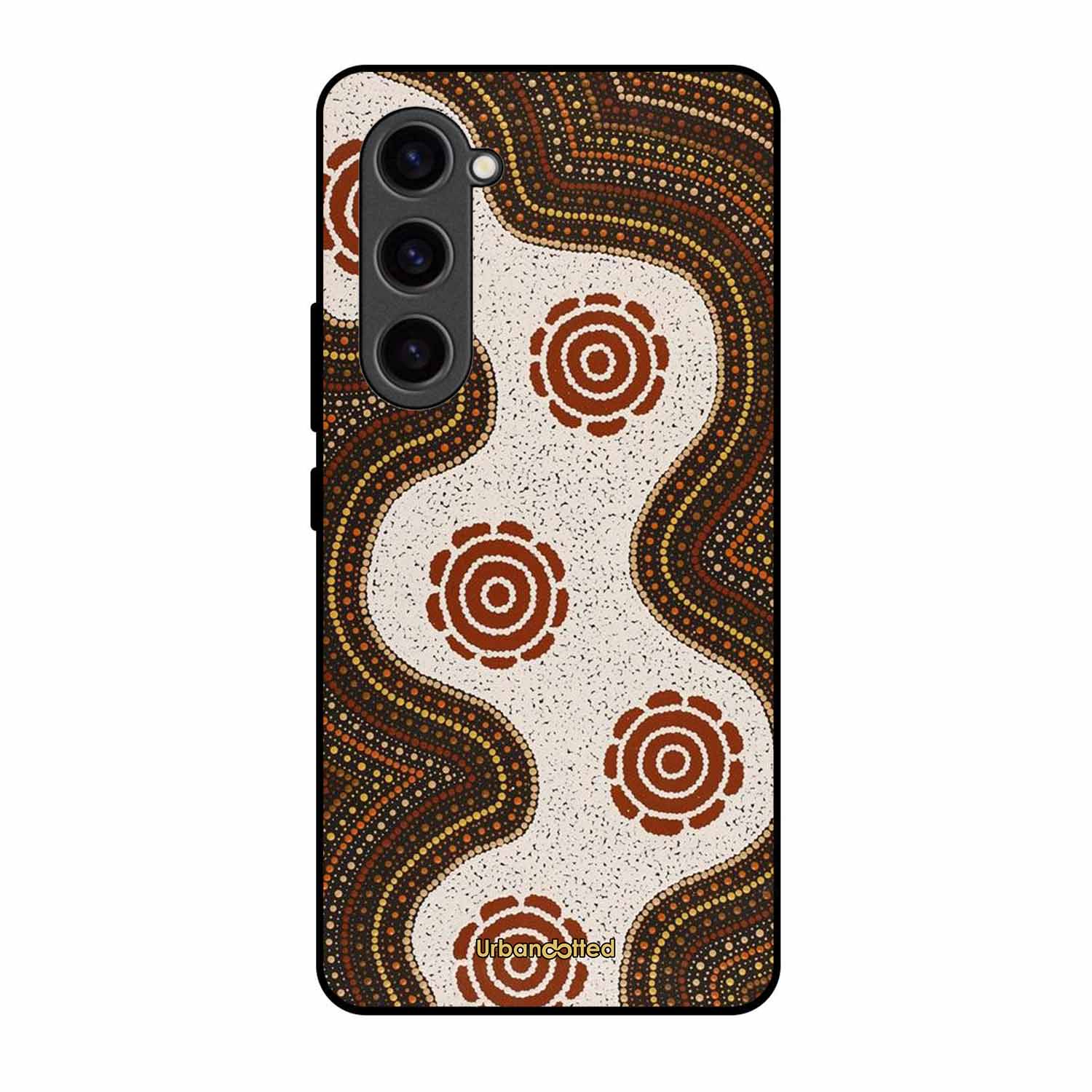 Aboriginal Dot Art Flow Glass Case For Samsung S23 5G