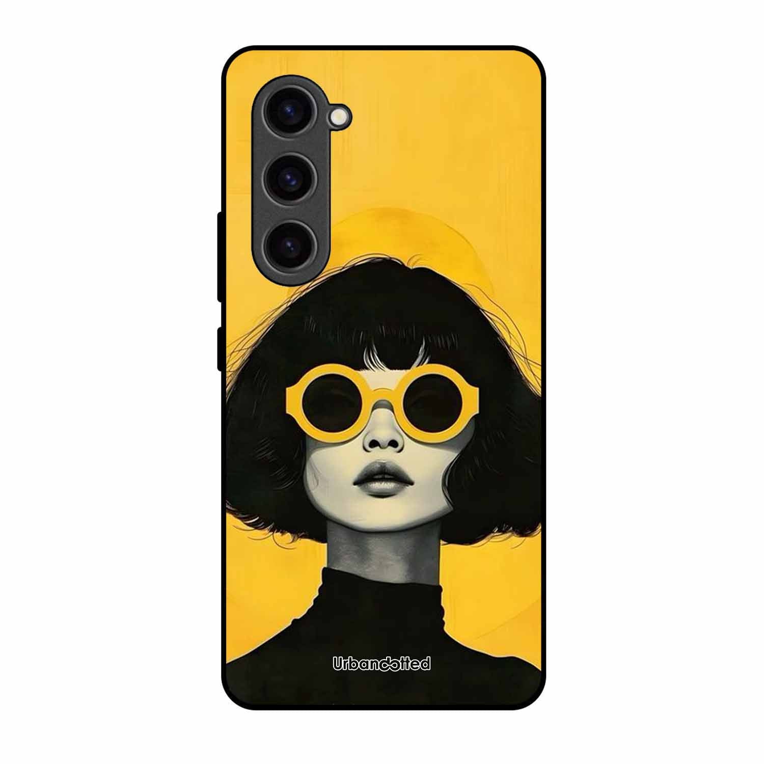Retro Sunglasses Portrait Glass Case For Samsung S23 Plus 5G