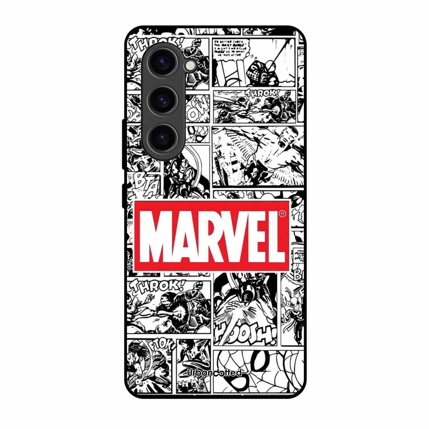 Black and White Comic Book Glass Case For Samsung S23 5G