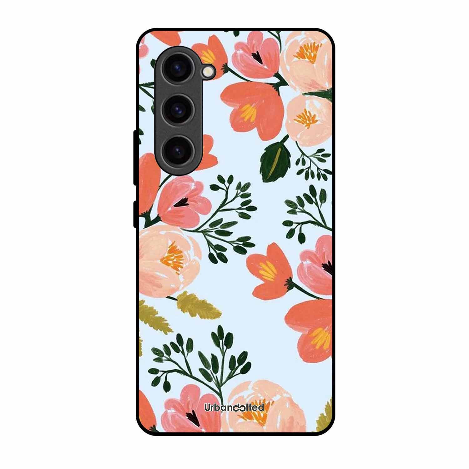 Painted Floral Bouque Glass Case For Samsung S23 5G