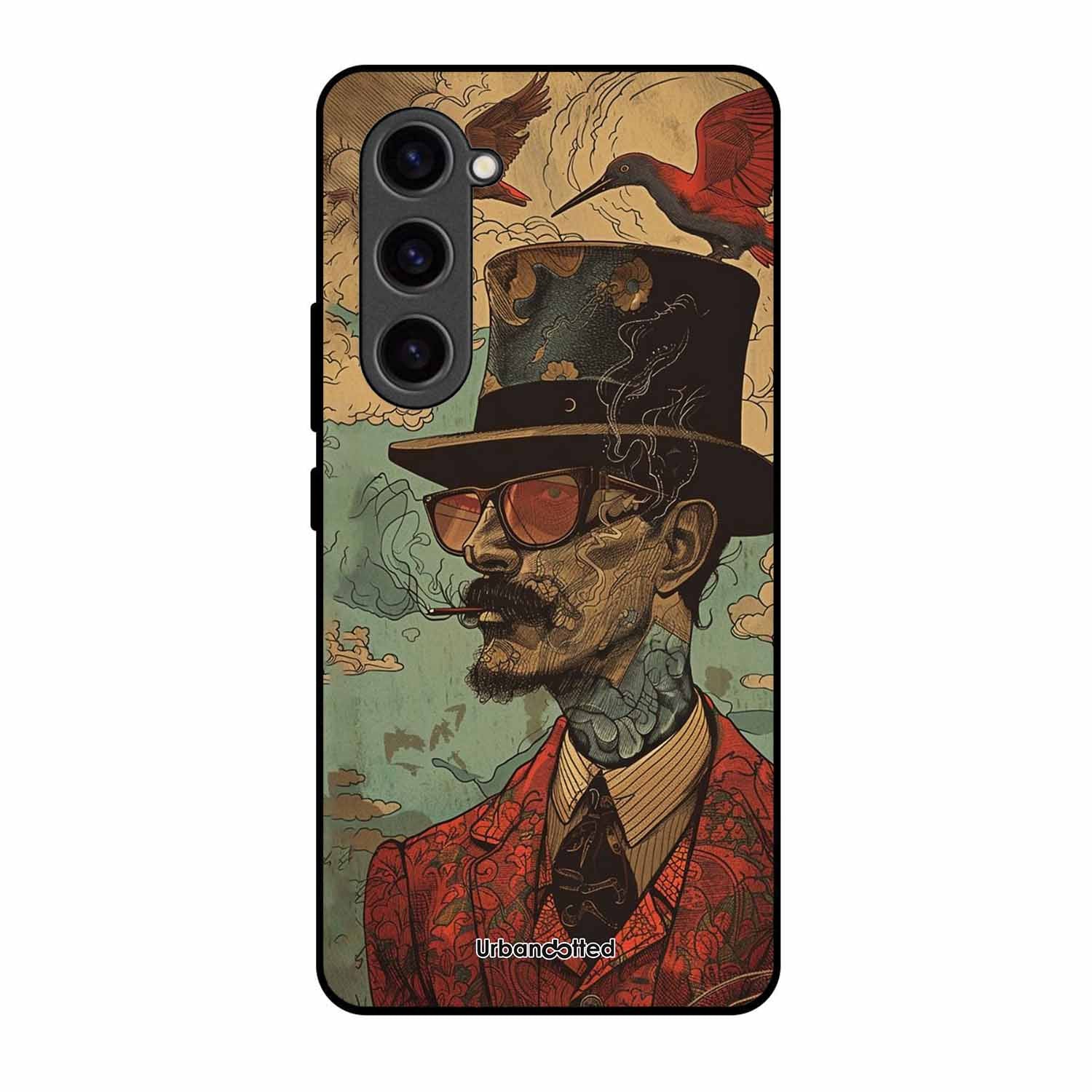 Steampunk Gentleman Smoker Glass Case For Samsung S23 5G