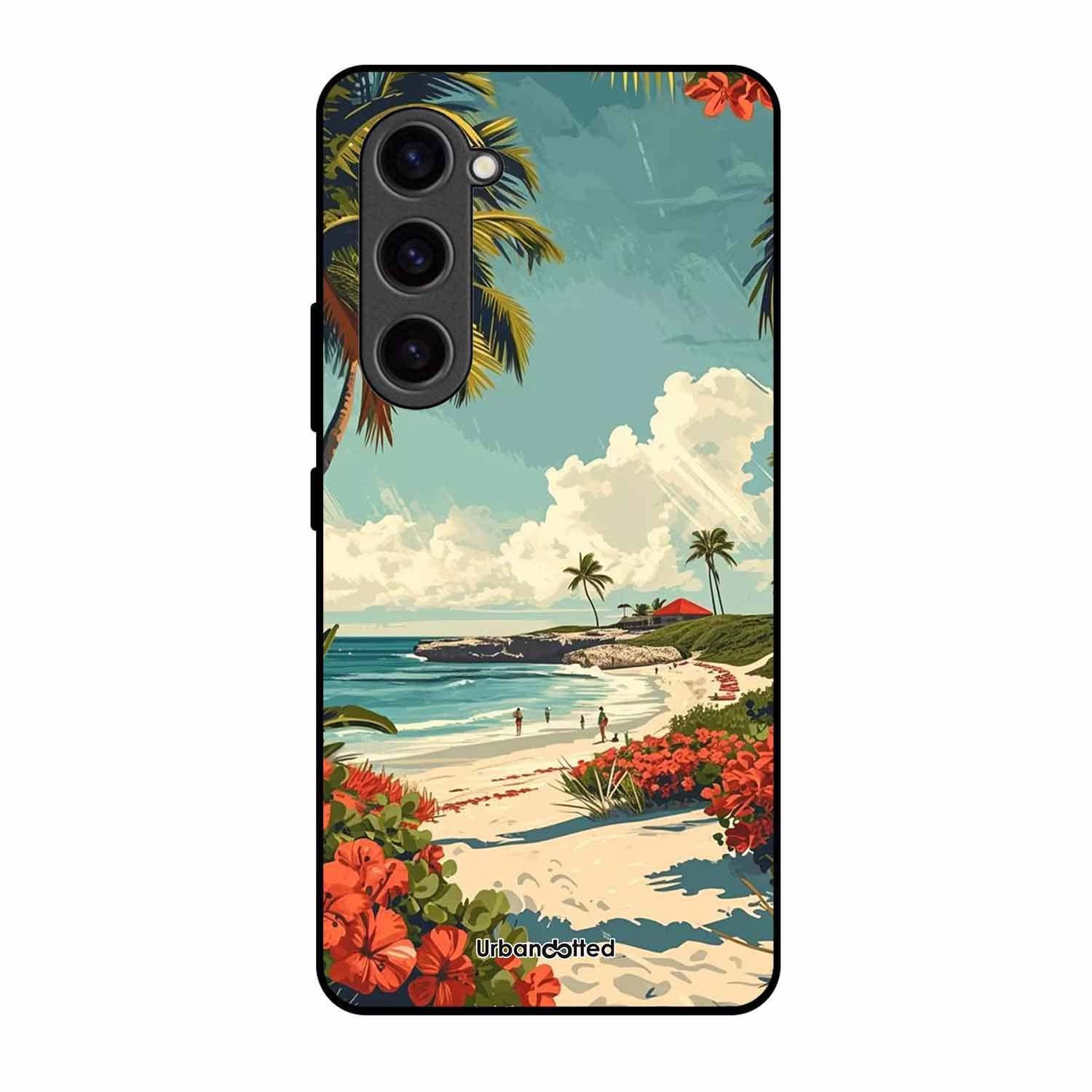 Tropical Beach Paradise Glass Case For Samsung S23 5G