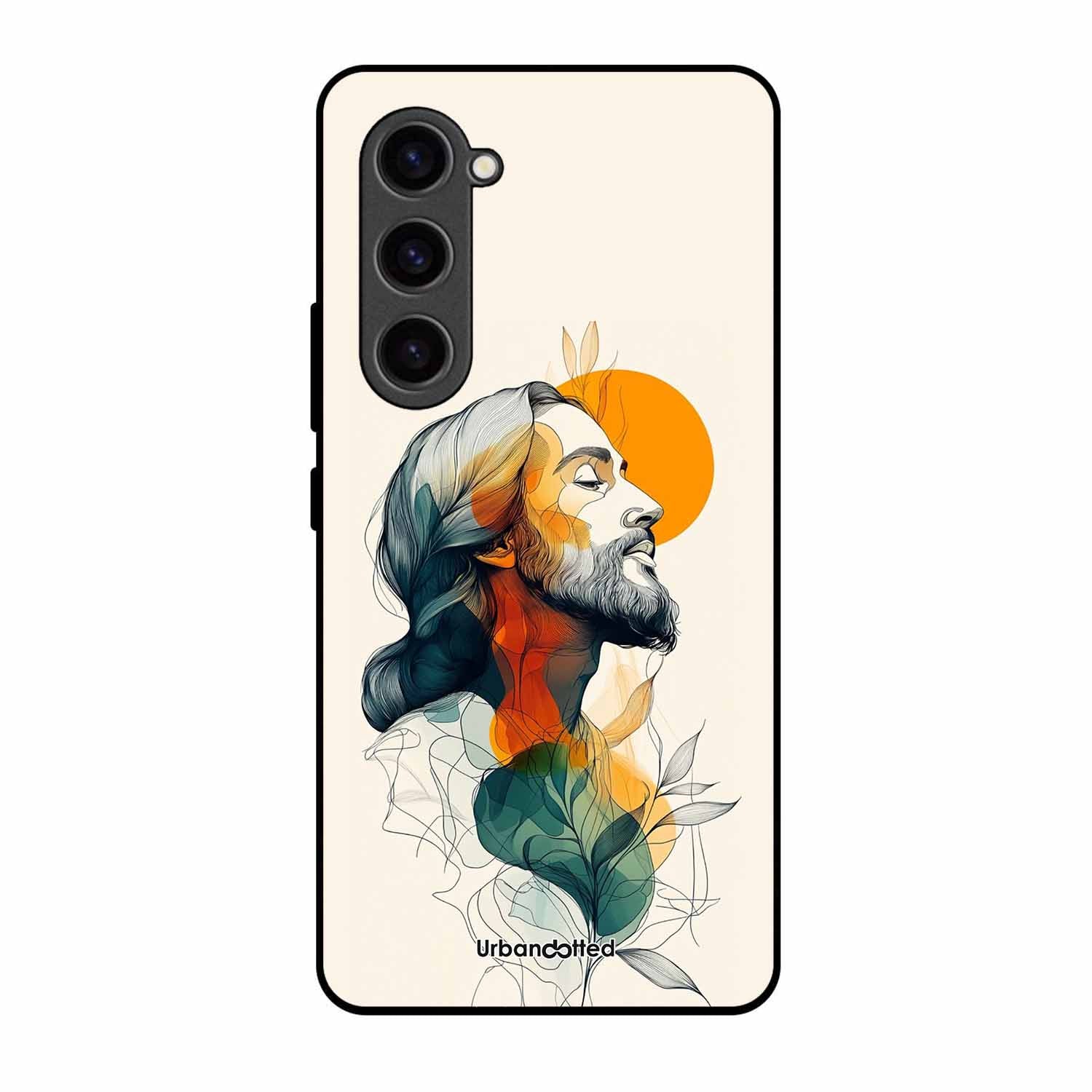 Jesus in Profile Prayer Glass Case For Samsung S23 5G