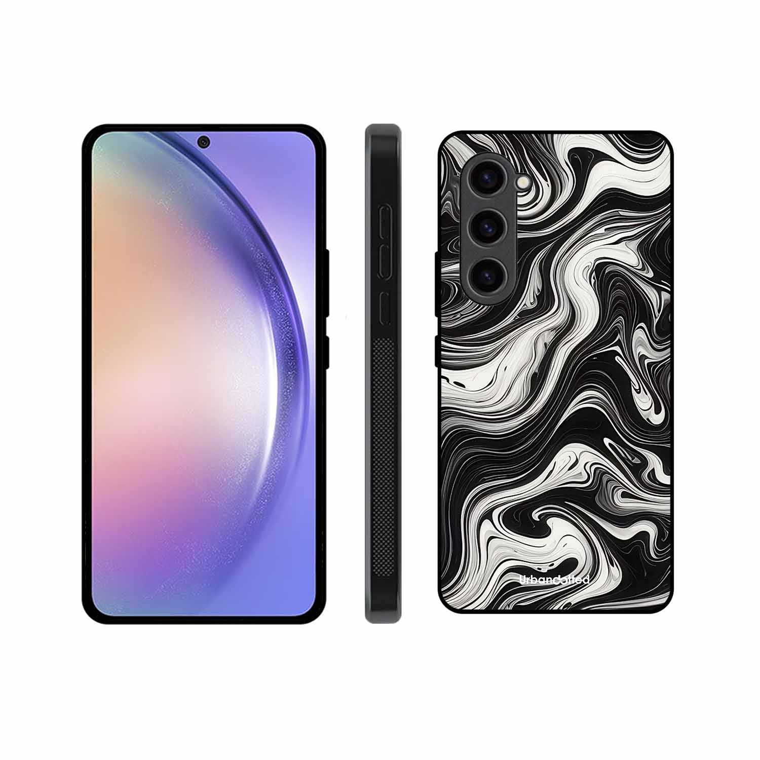 Monochrome Marble Glass Case For Samsung S23 Plus 5G