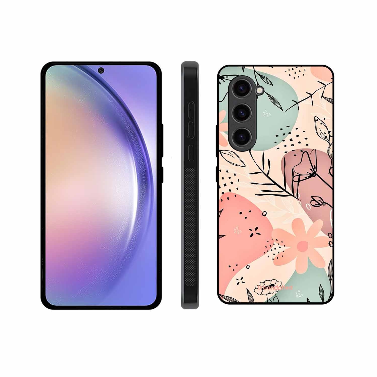 Abstract Floral Glass Case For Samsung S23 Plus 5G