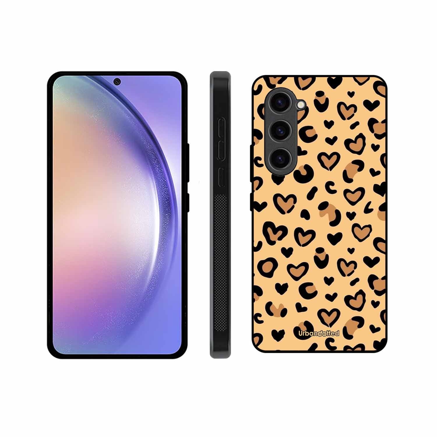 Native Animal Print Hearts Glass Case For Samsung S23 Plus 5G