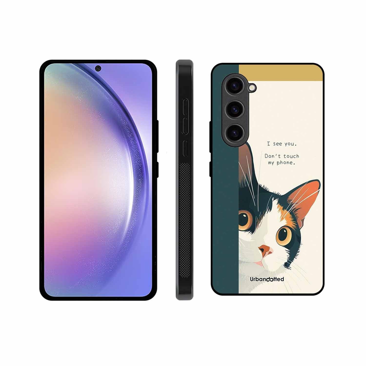 No Touch My Phone Cat Glass Case For Samsung S23 Plus 5G