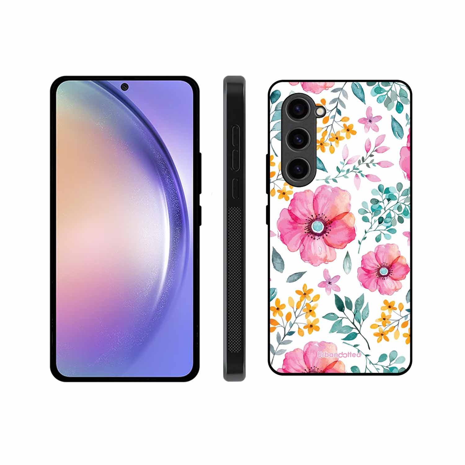 True Blue Wildflower Glass Case For Samsung S23 Plus 5G