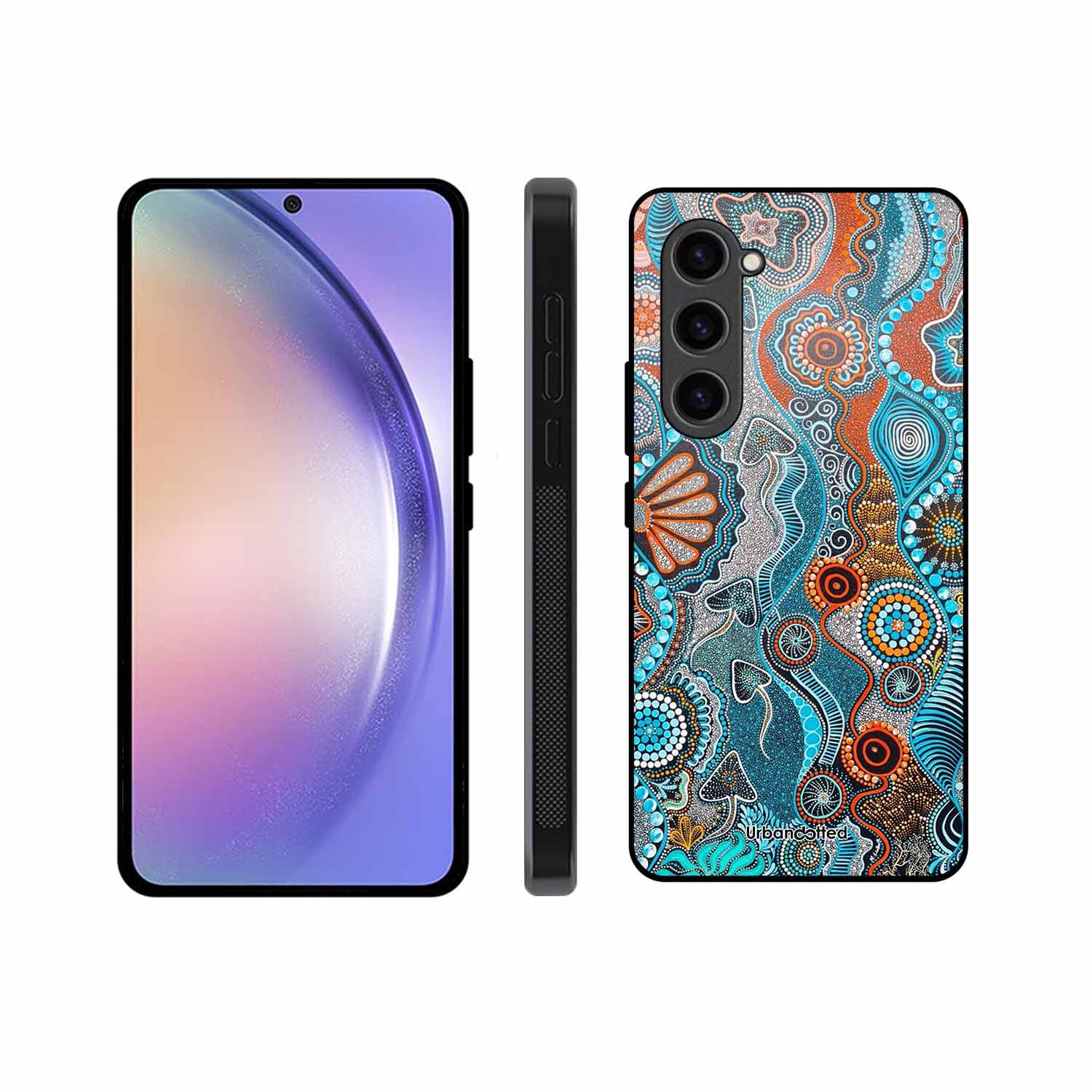 Aboriginal Art Story Glass Case For Samsung S23 Plus 5G