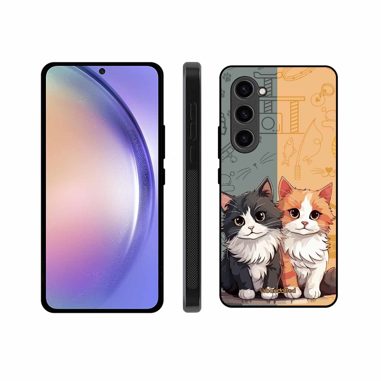 Yin and Yang Cats Glass Case For Samsung S23 Plus 5G