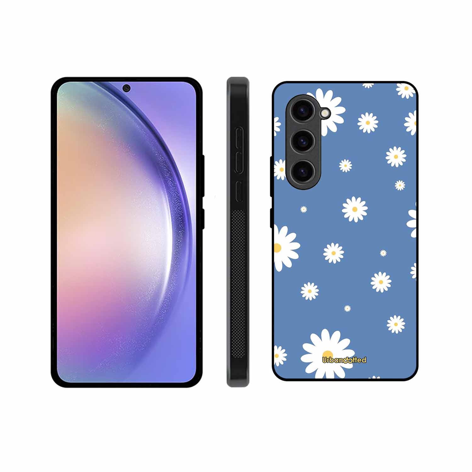 Blue Daisy Meadow Glass Case For Samsung S23 Plus 5G