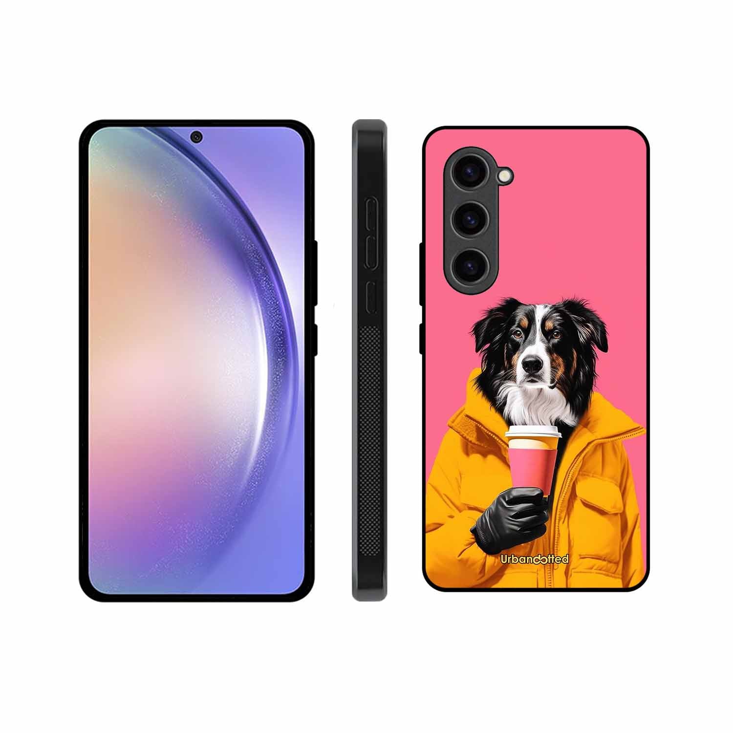 Trendy Dog with Drink Glass Case For Samsung S23 5G