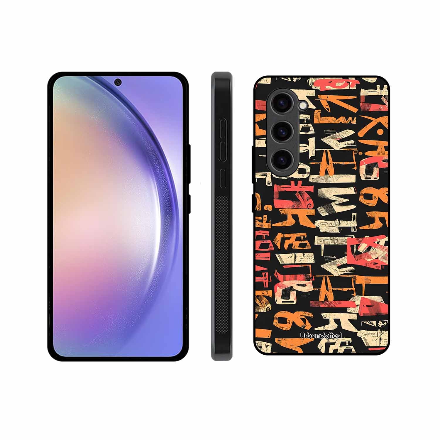 Mixed Typography Design Glass Case For Samsung S23 5G