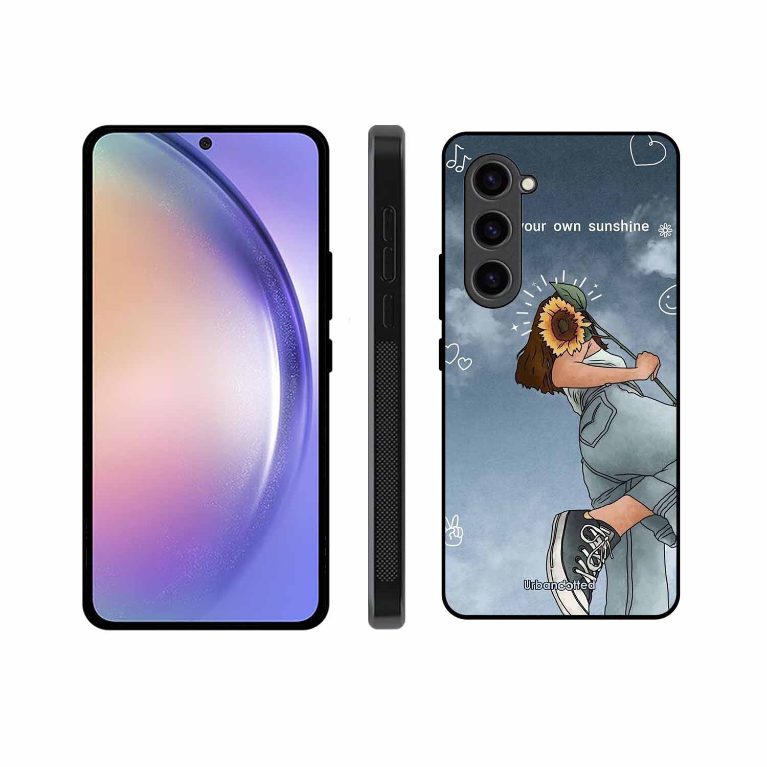 Girl with Sunflower Crown Glass Case For Samsung S23 5G