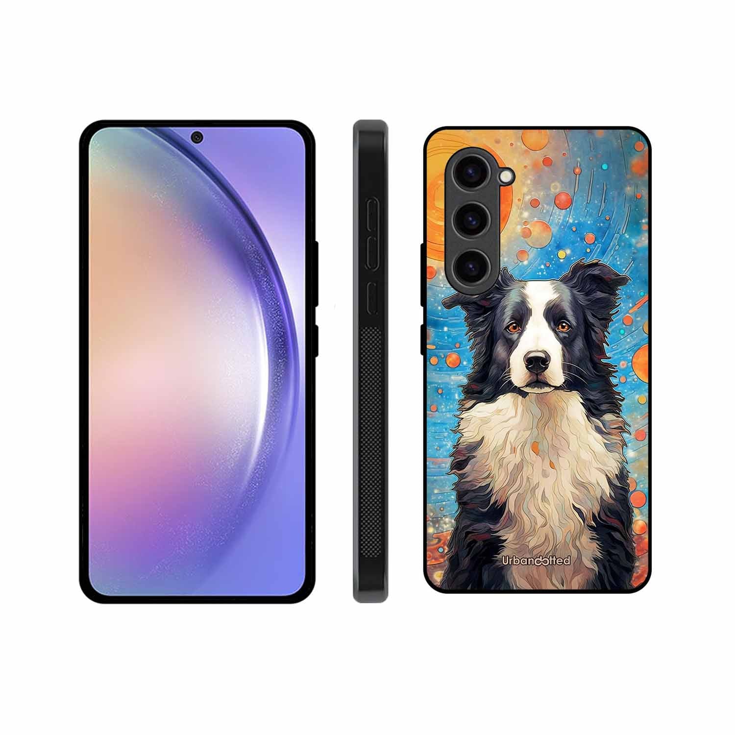Artistic Dog Illustration Glass Case For Samsung S23 5G