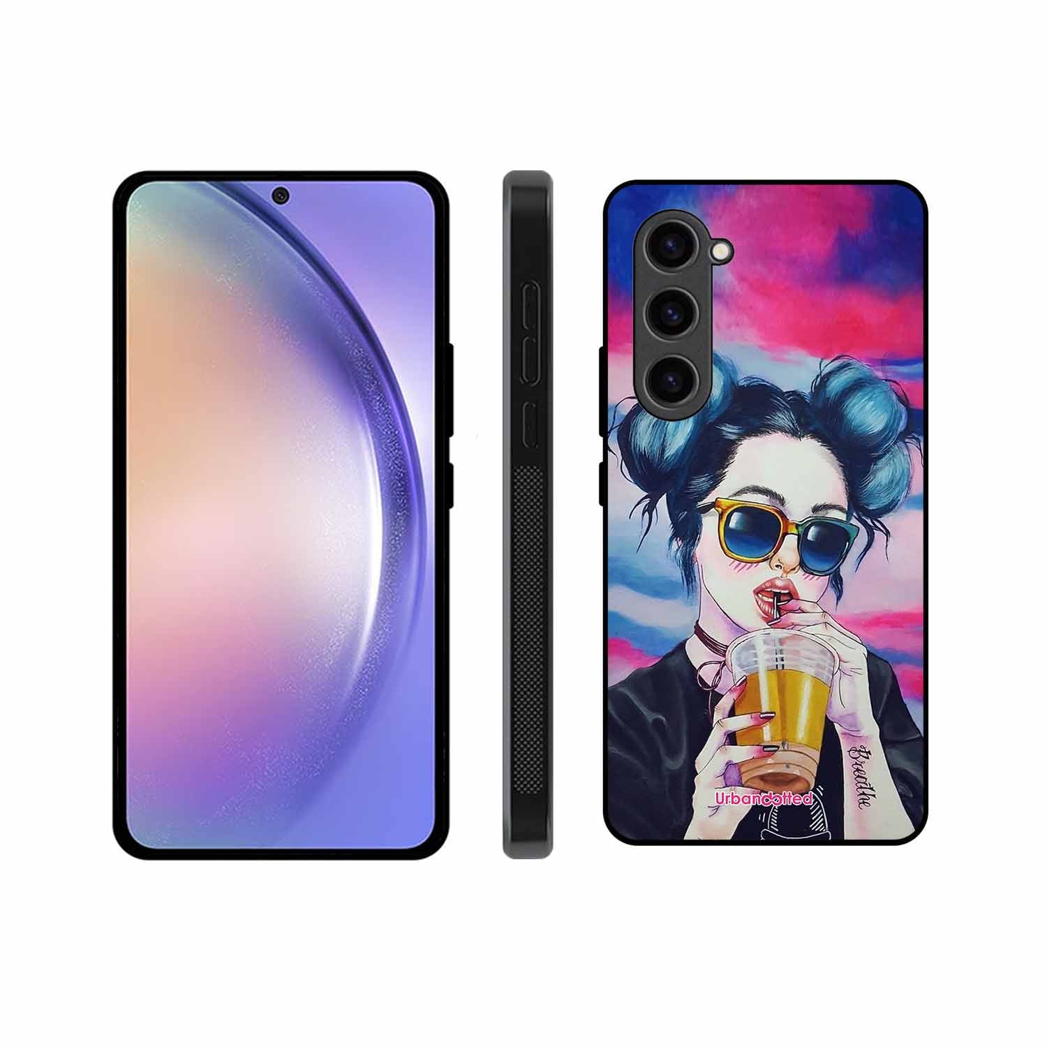"Breathe" Tattoo Girl Glass Case For Samsung S23 5G