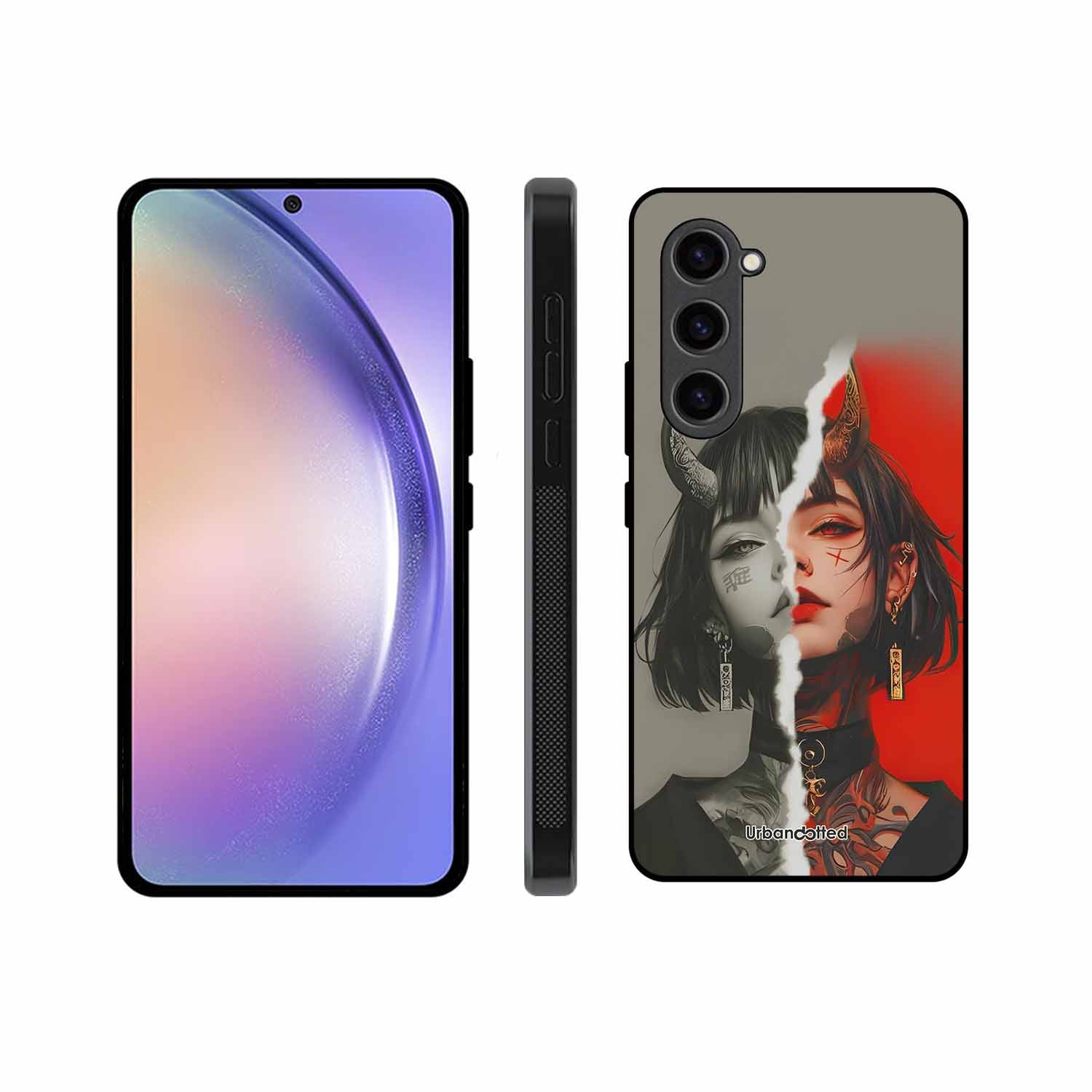 Yin Yang Demon Art Glass Case For Samsung S23 5G