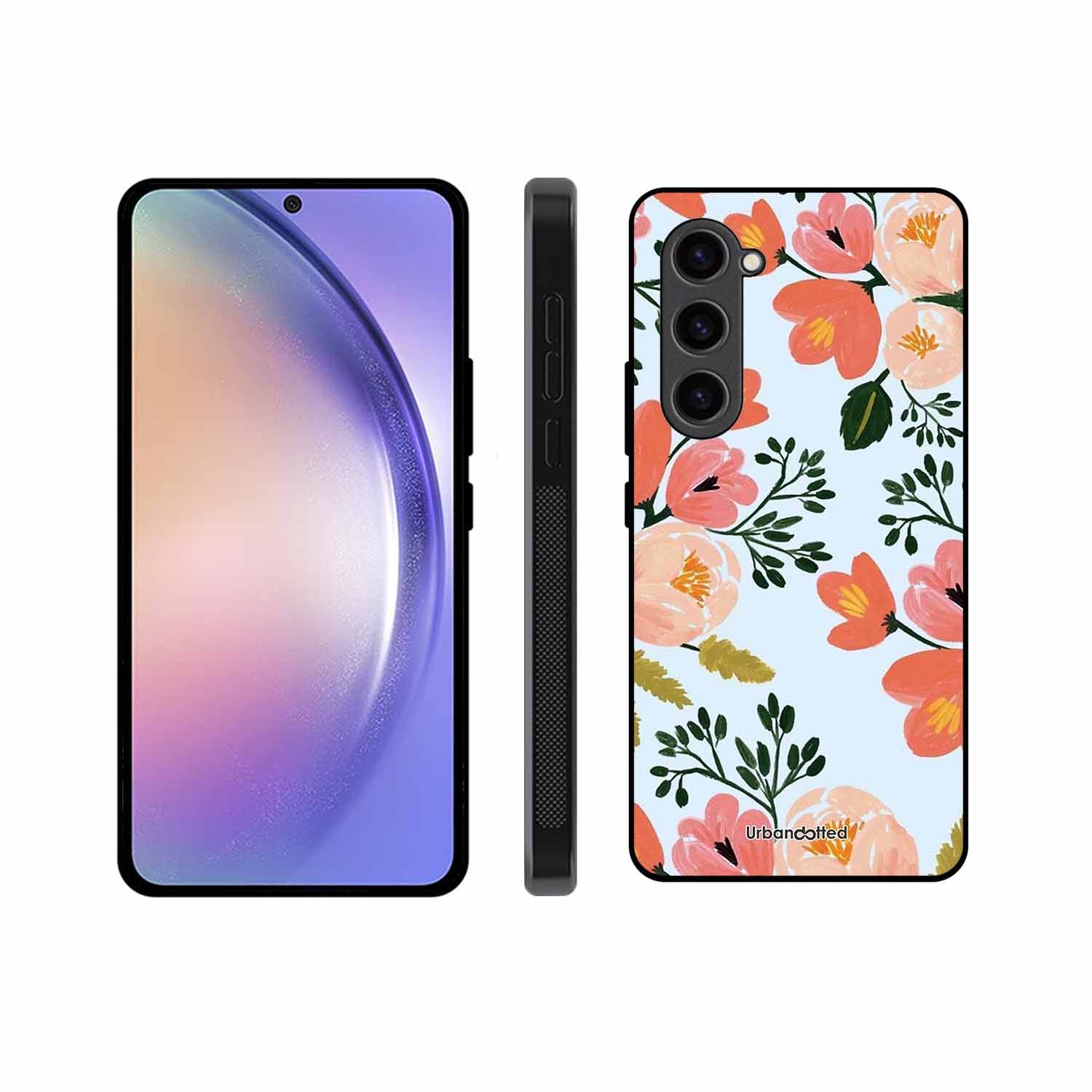 Painted Floral Bouque Glass Case For Samsung S23 5G