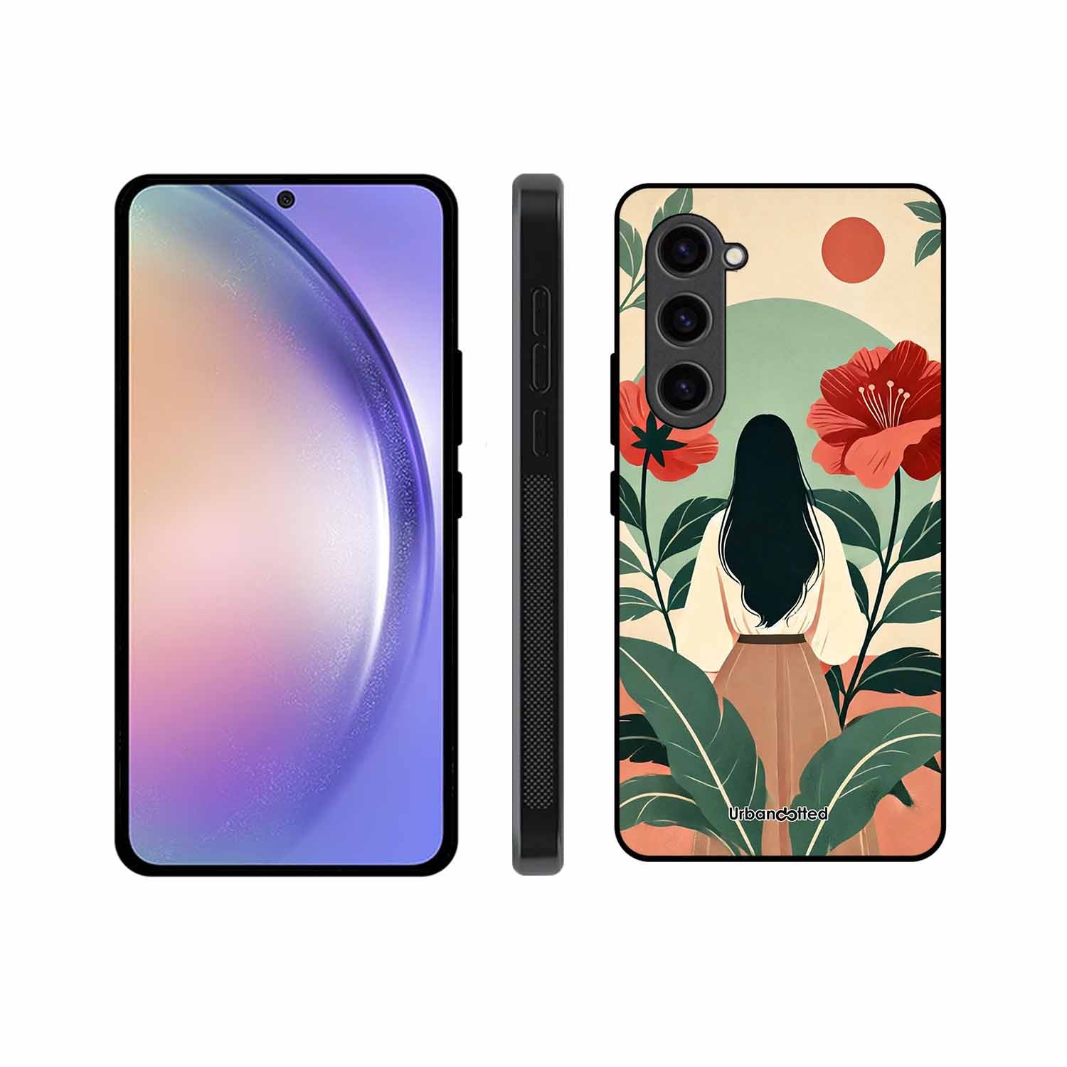 Woman in Floral Garden Glass Case For Samsung S23 5G