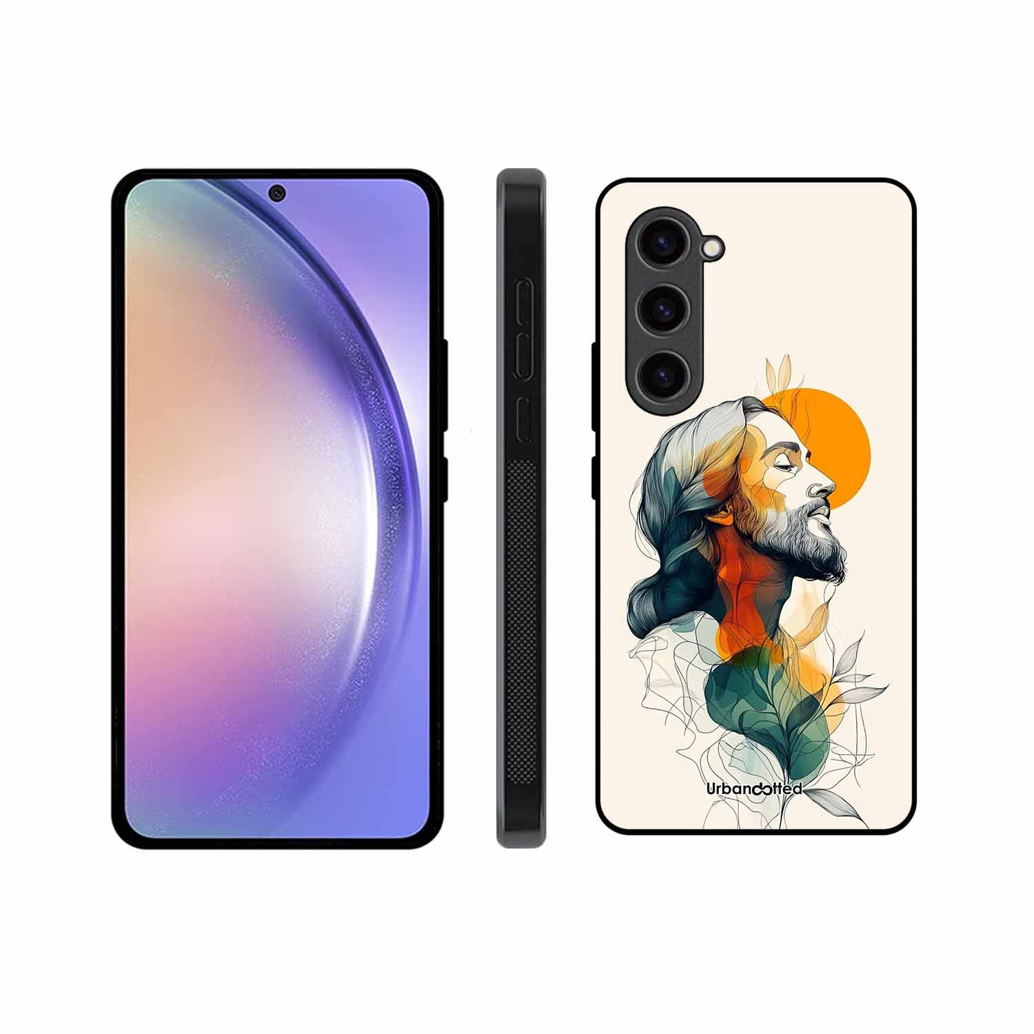 Jesus in Profile Prayer Glass Case For Samsung S23 Plus 5G