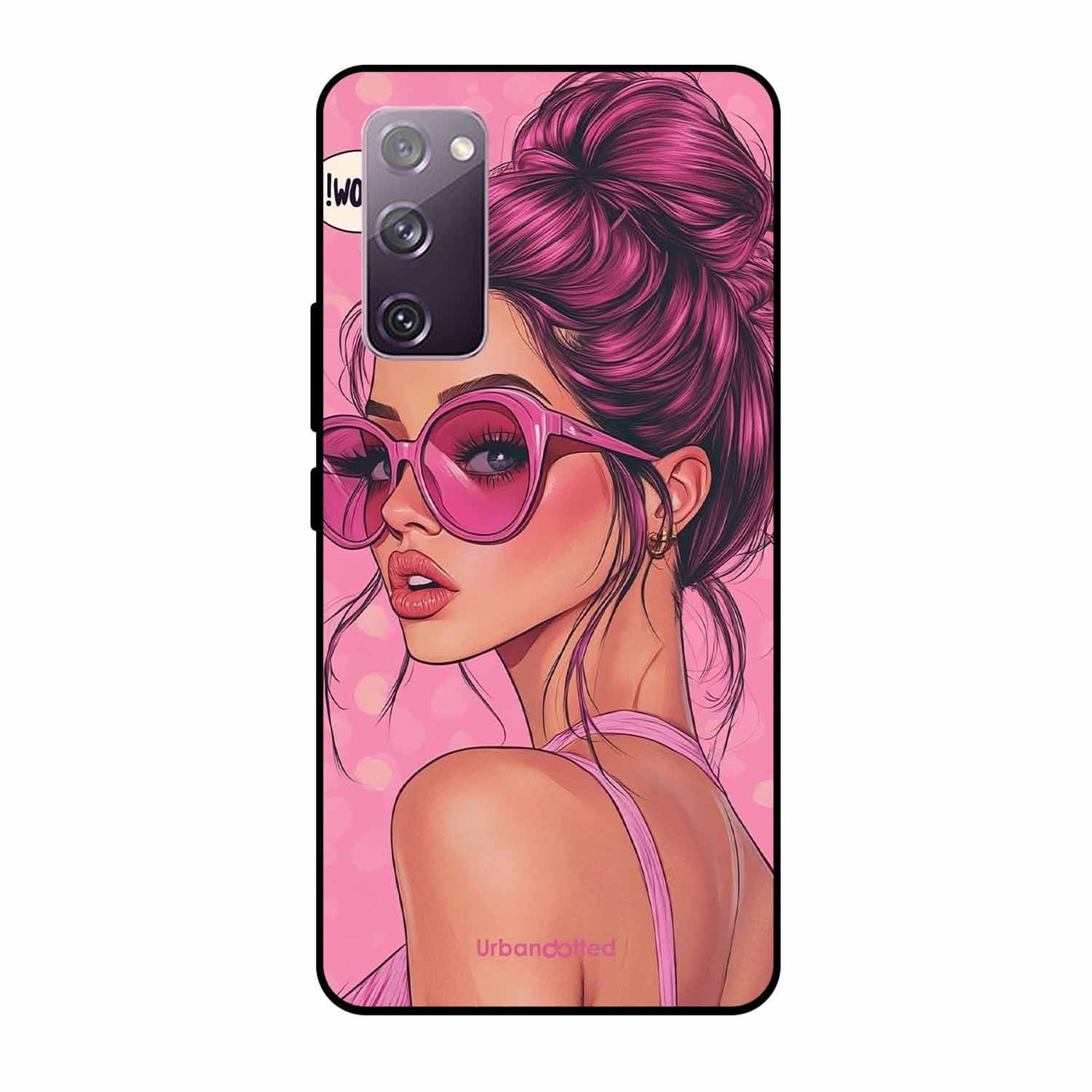 Retro Sunglasses Girl Glass Case For Samsung S20 FE