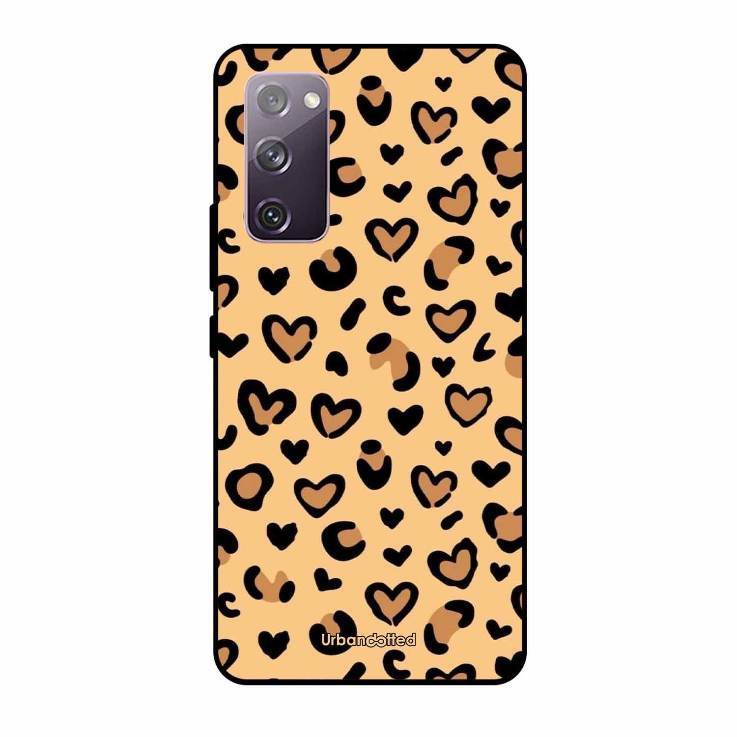 Native Animal Print Hearts Glass Case For Samsung S20 FE