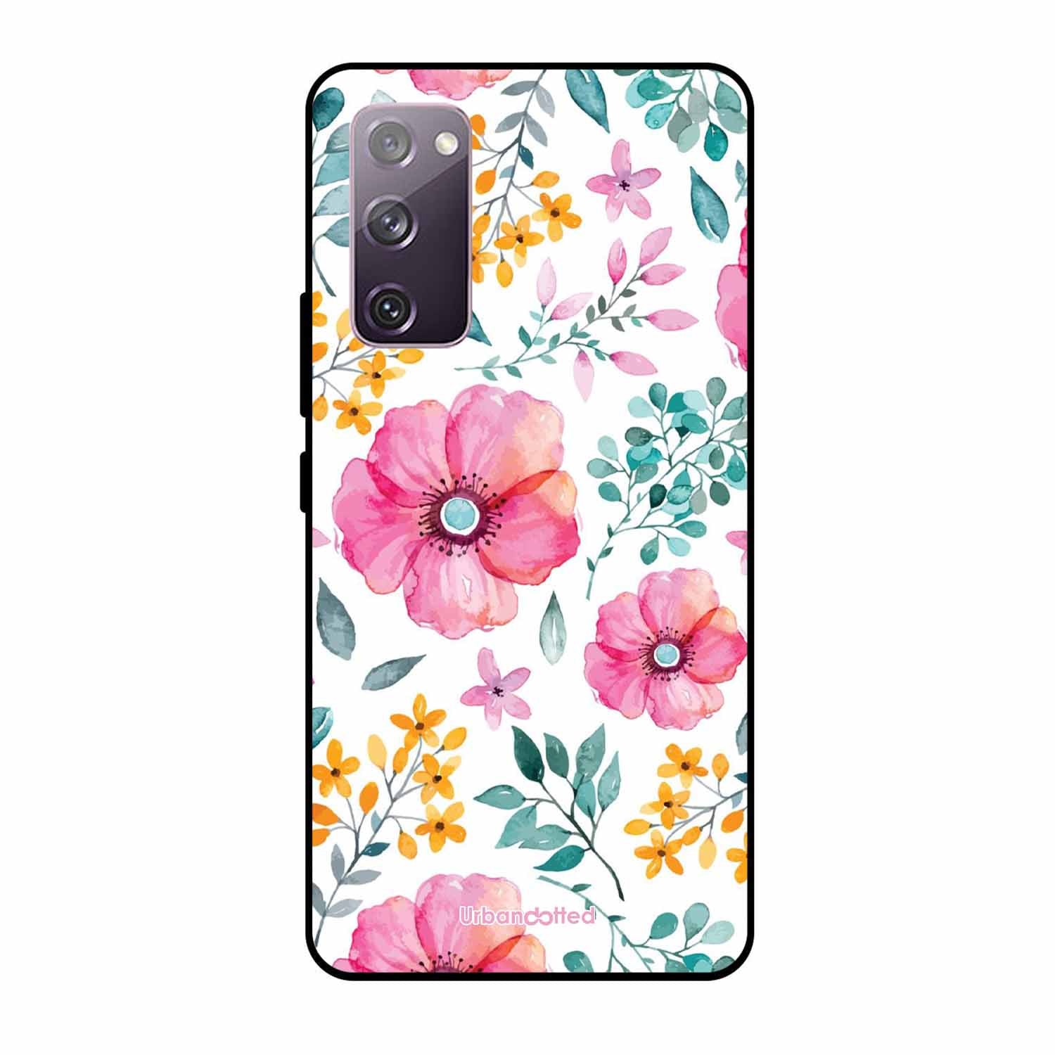 True Blue Wildflower Glass Case For Samsung S20 FE
