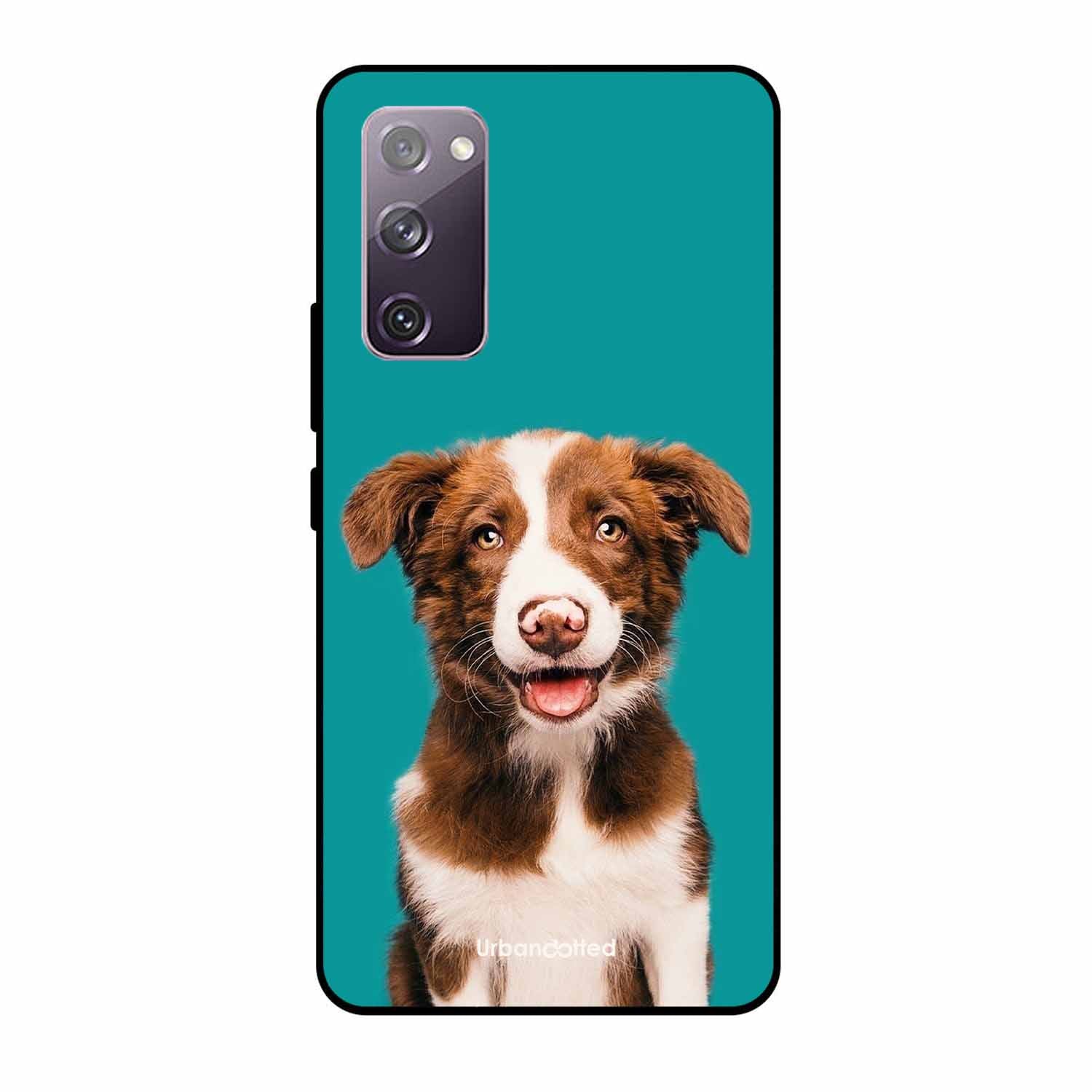 Smiling Dog Portrait Glass Case For Samsung S20 FE