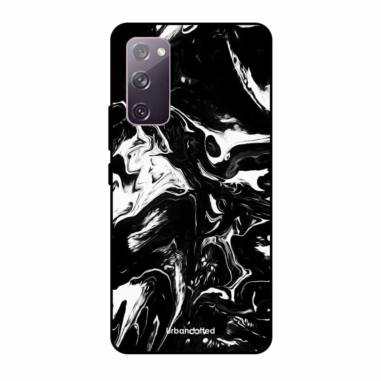 Dark Marble Texture Glass Case For Samsung S20 FE