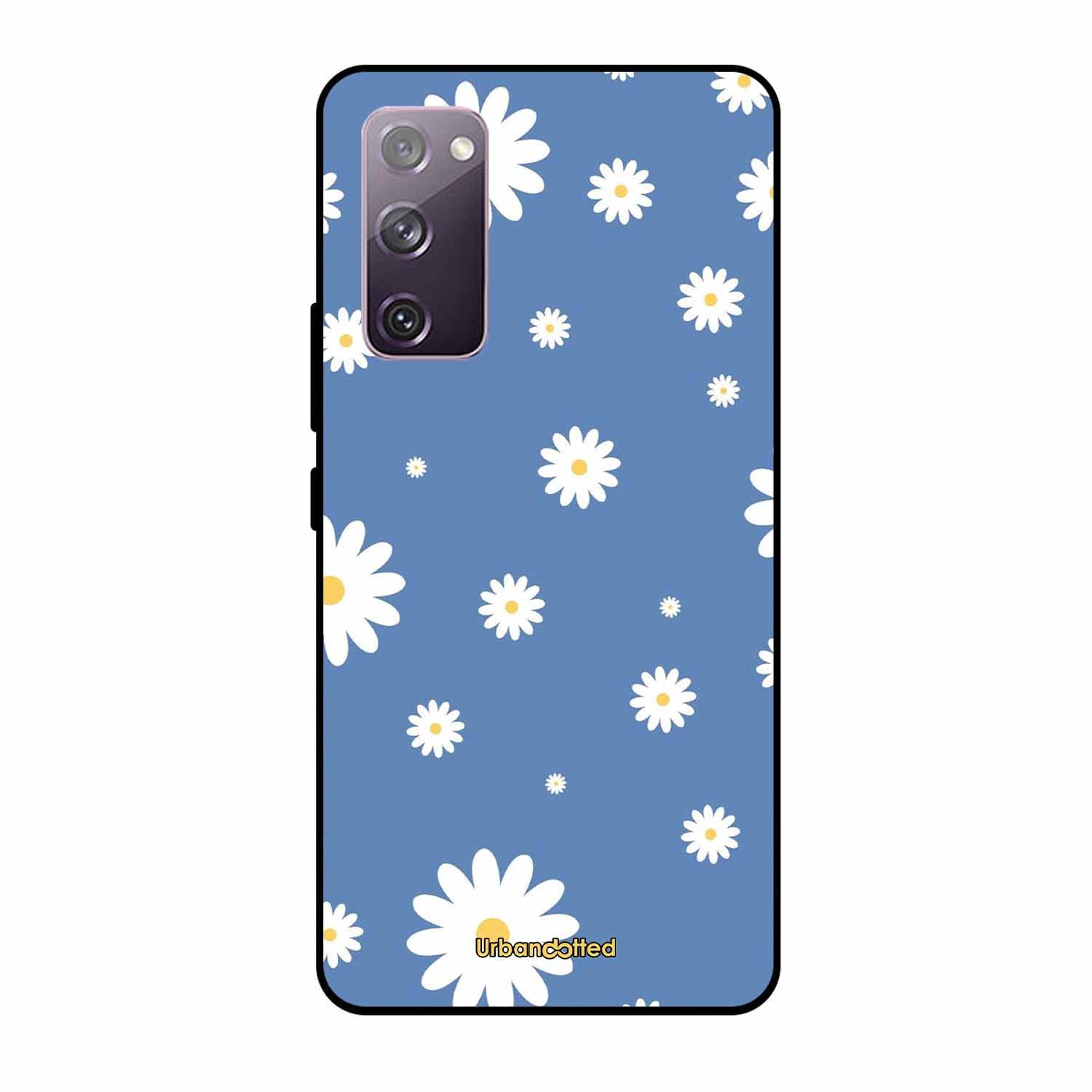 Blue Daisy Meadow Glass Case For Samsung S20 FE