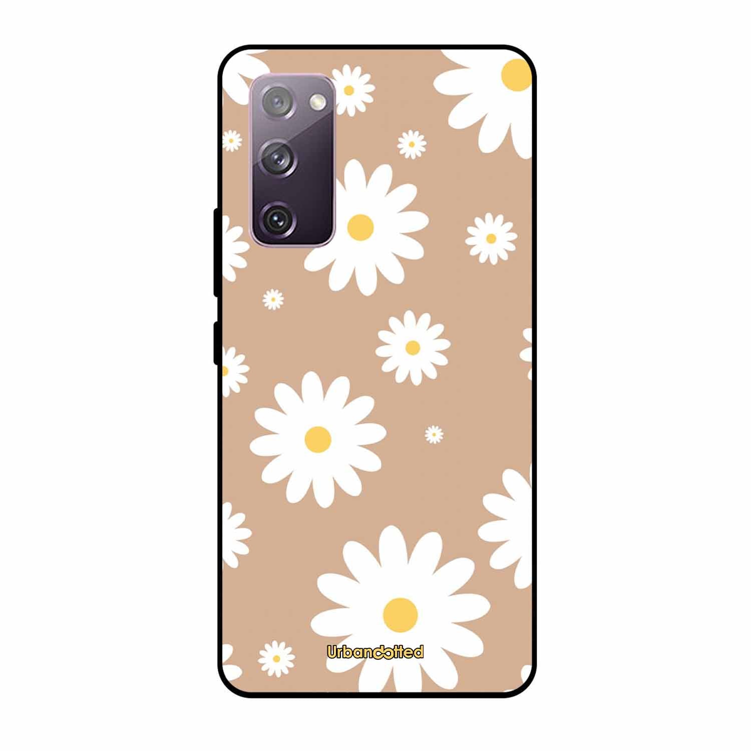Tan Daisy Field Glass Case For Samsung S20 FE