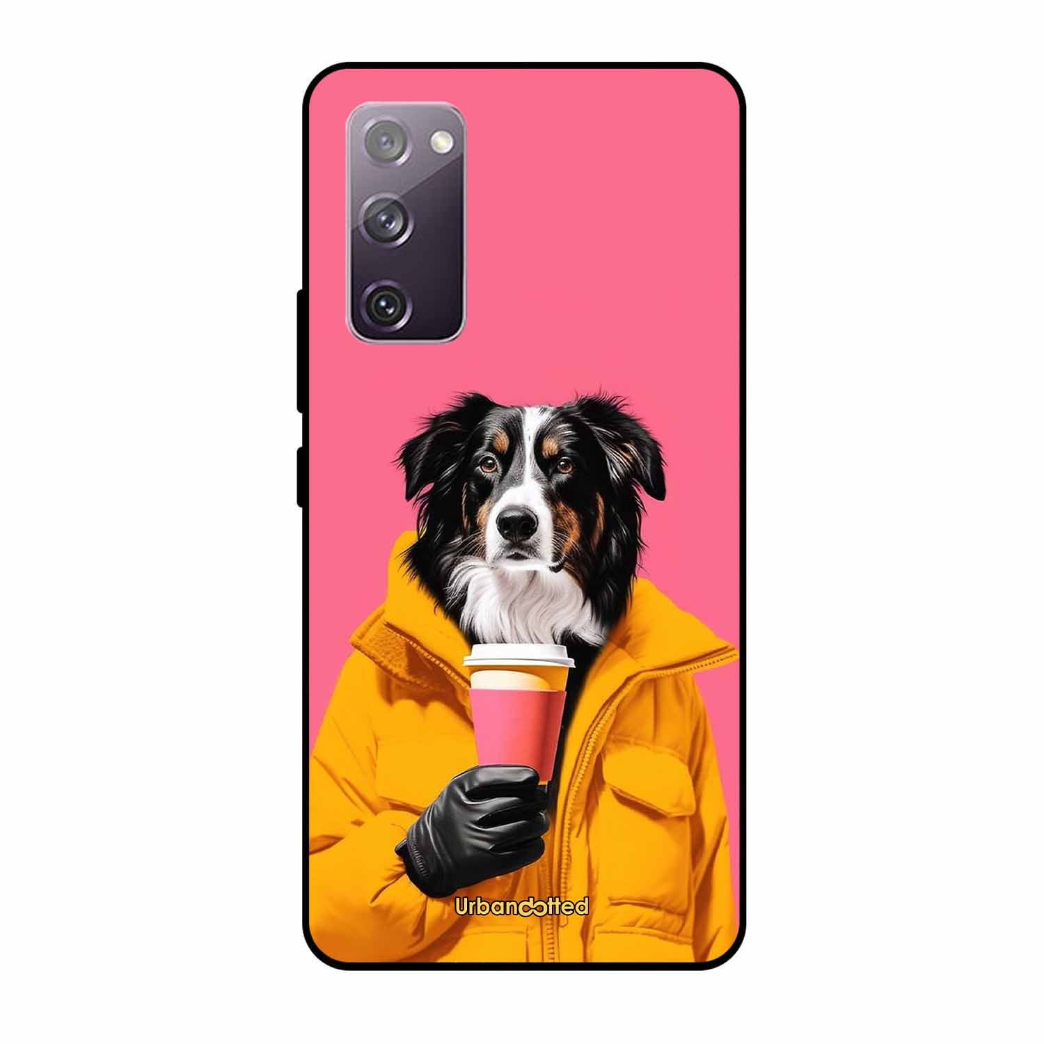 Trendy Dog with Drink Glass Case For Samsung S20 FE