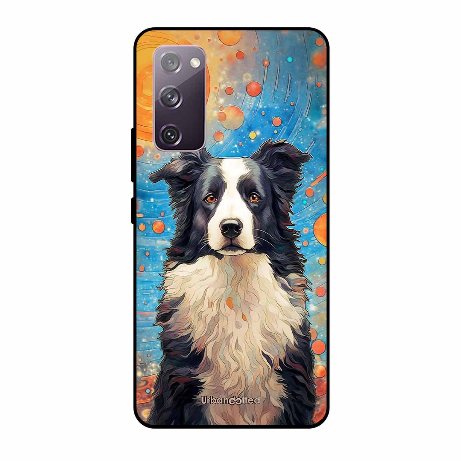 Artistic Dog Illustration Glass Case For Samsung S20 FE