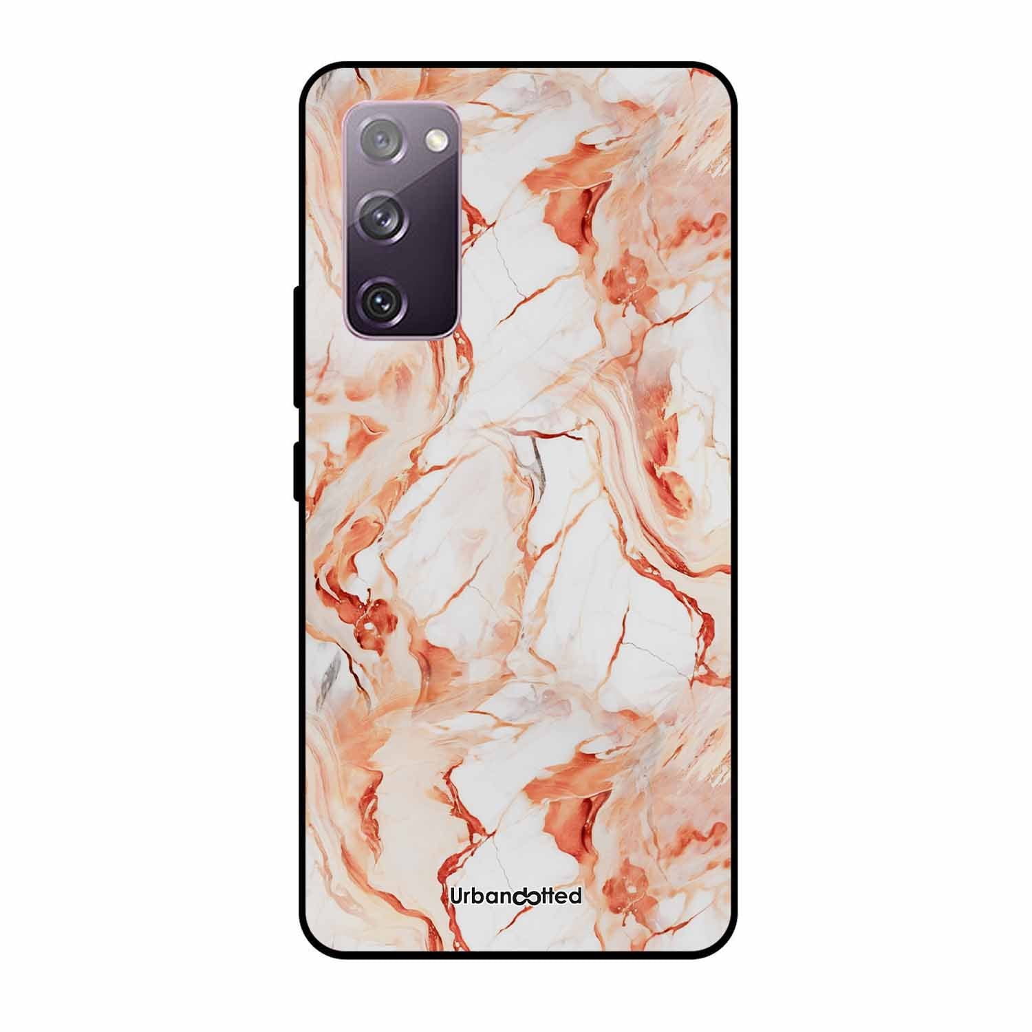 Elegant Rose Gold Veins Glass Case For Samsung S20 FE