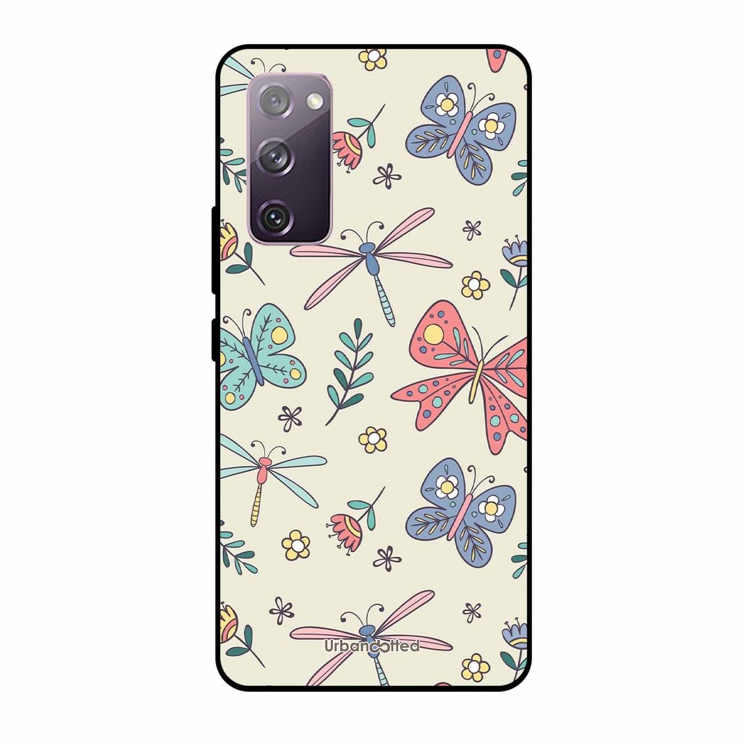 Butterfly and Dragonfly Garden Glass Case For Samsung S20 FE