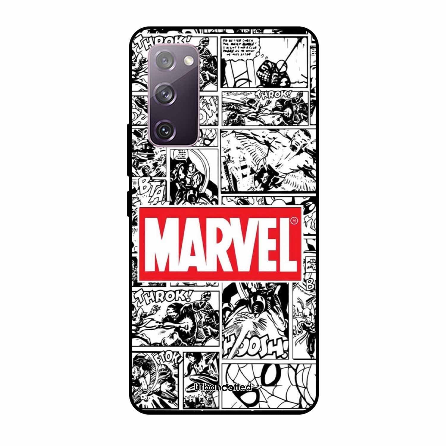 Black and White Comic Book Glass Case For Samsung S20 FE