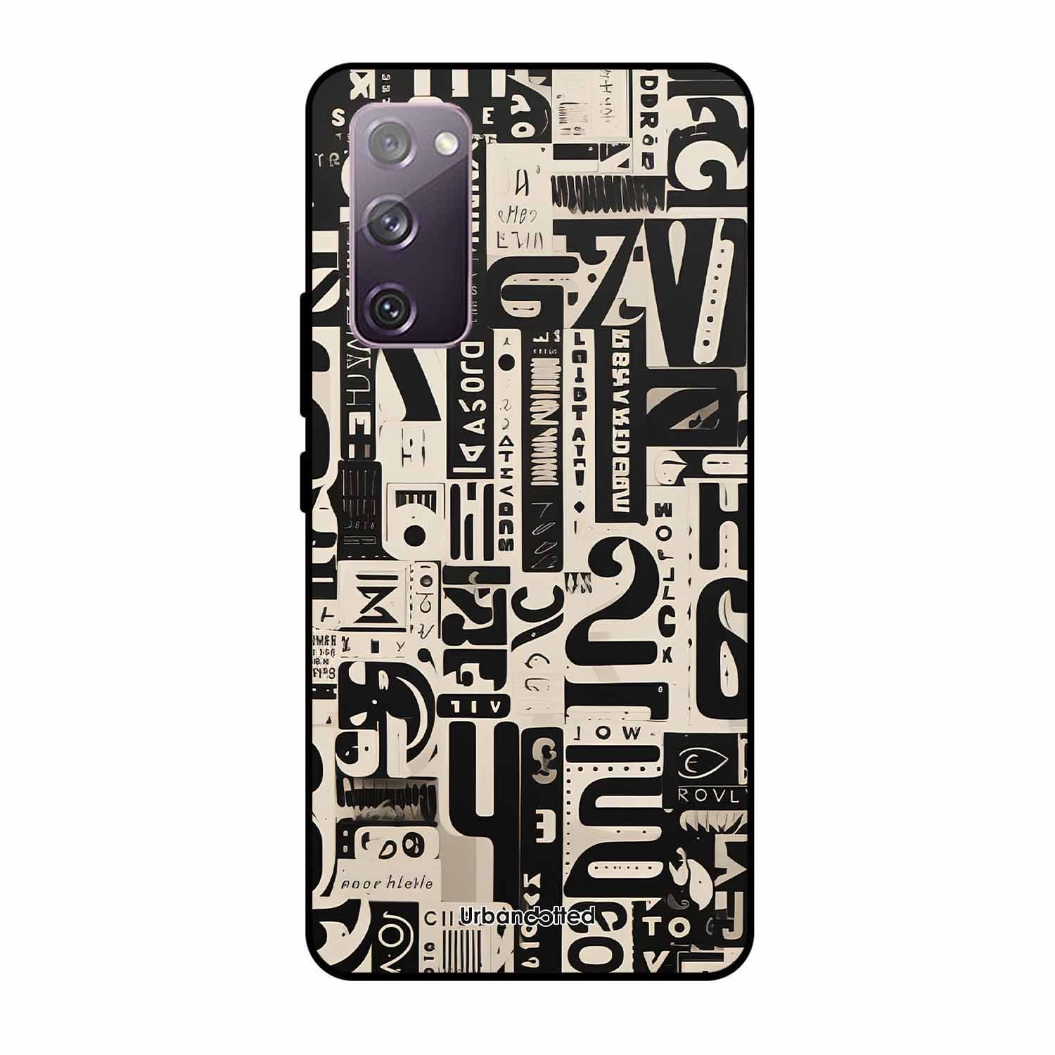 Abstract Typography Collage Glass Case For Samsung S20 FE