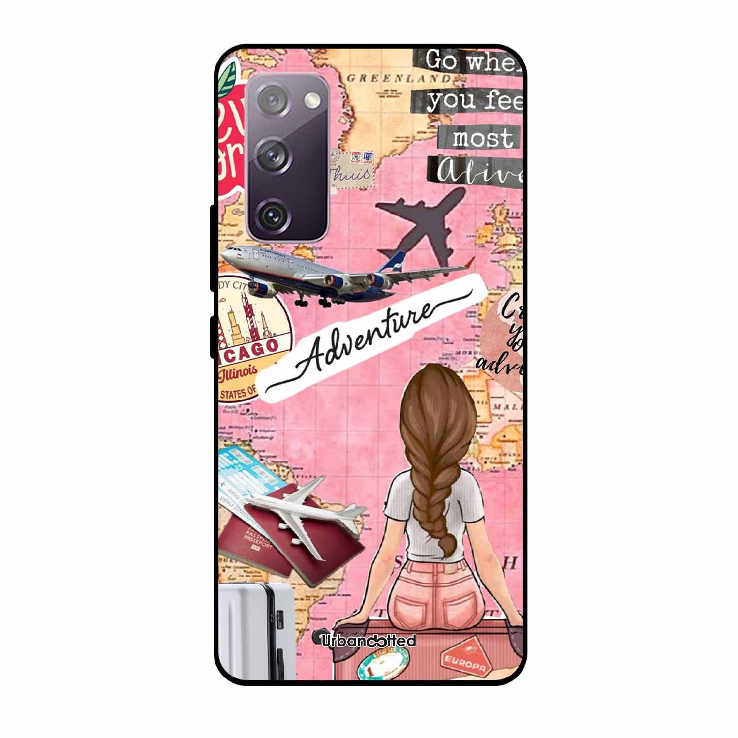 Travel Adventure Map Glass Case For Samsung S20 FE