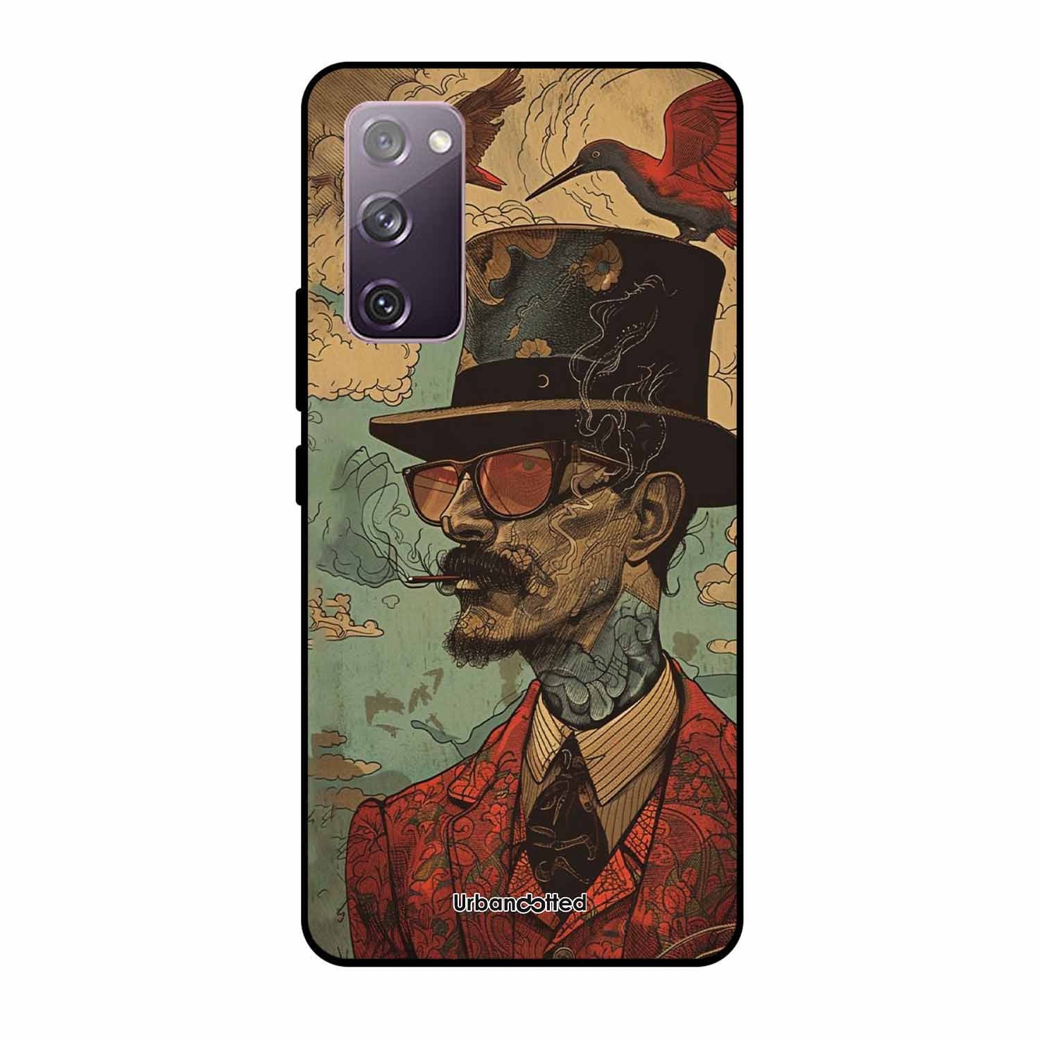 Steampunk Gentleman Smoker Glass Case For Samsung S20 FE