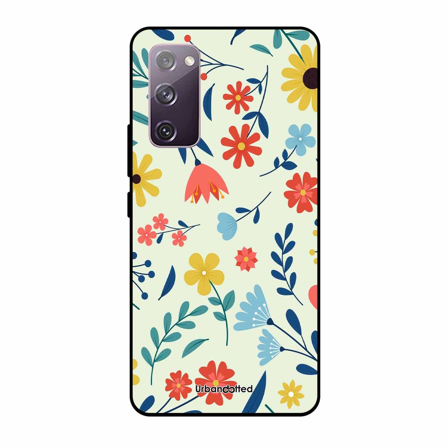 Colorful Wildflower Meadow Glass Case For Samsung S20 FE