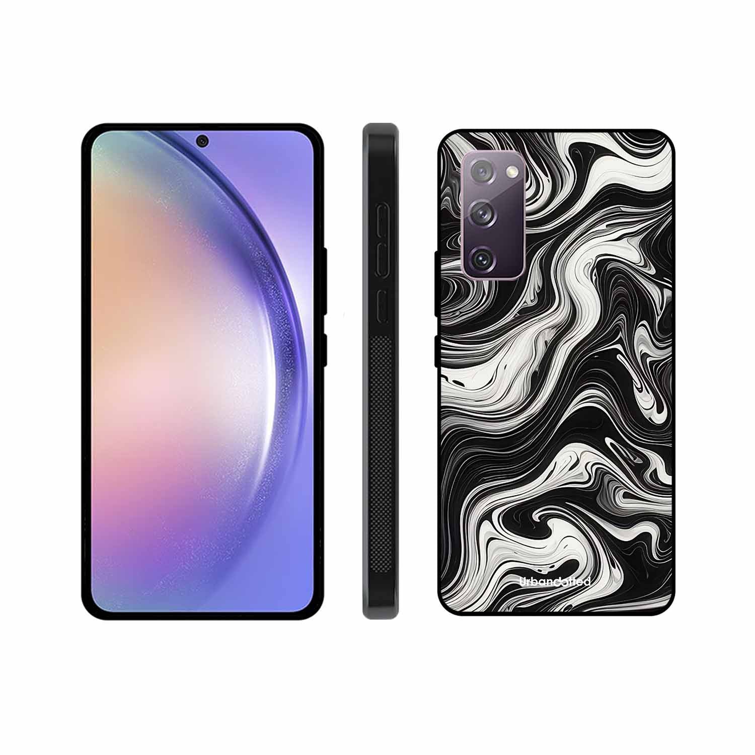 Monochrome Marble Glass Case For Samsung S20 FE